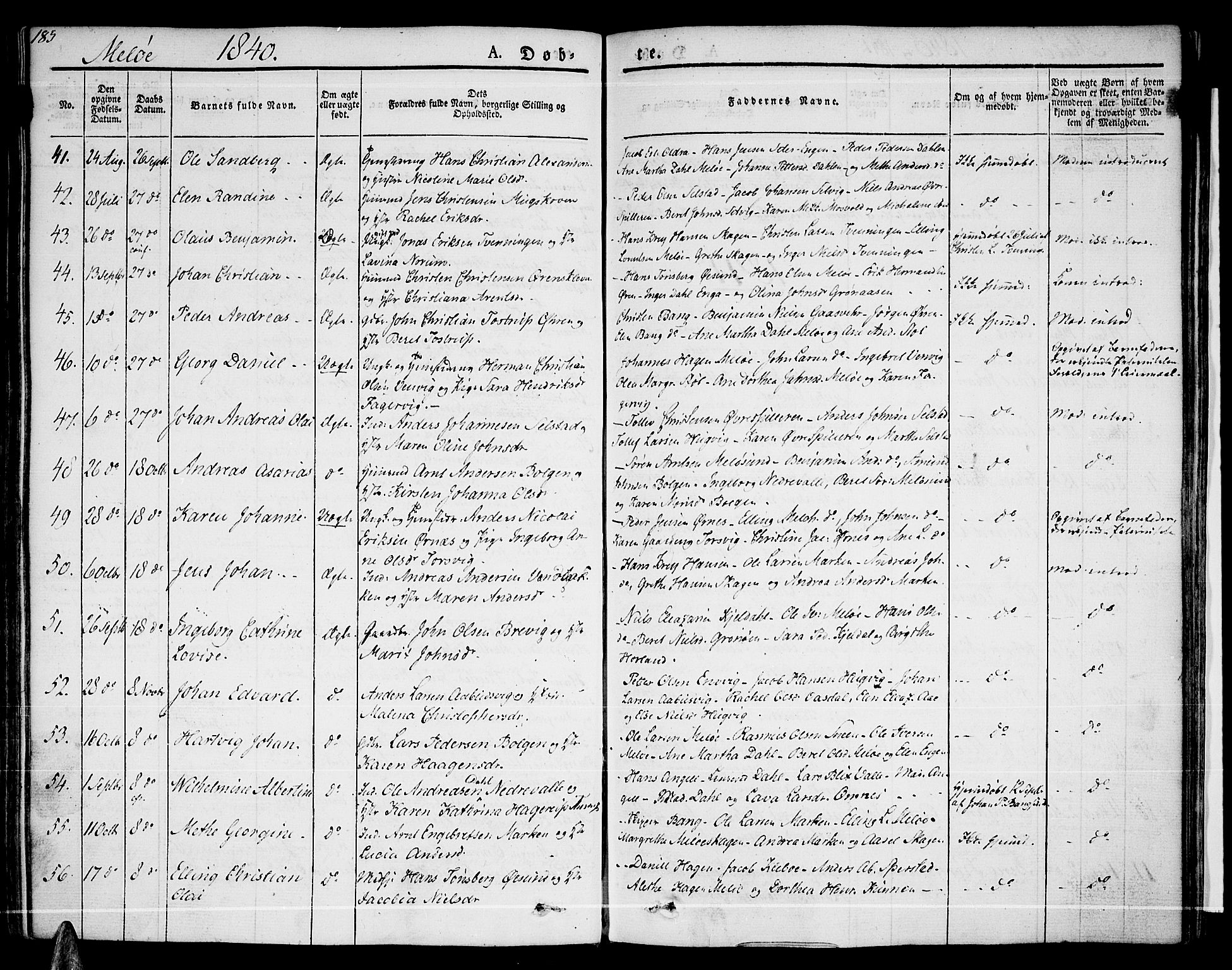 Ministerialprotokoller, klokkerbøker og fødselsregistre - Nordland, SAT/A-1459/841/L0598: Parish register (official) no. 841A06 /2, 1825-1844, p. 185