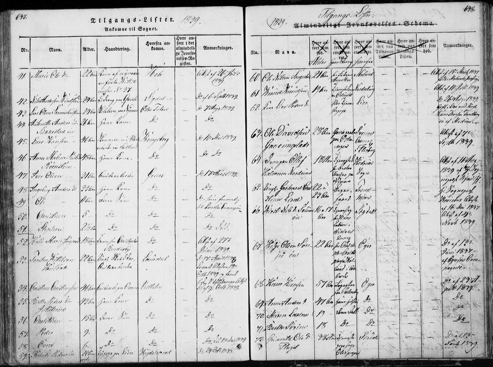 Modum kirkebøker, AV/SAKO-A-234/G/Ga/L0002: Parish register (copy) no. I 2, 1824-1832, p. 637-638