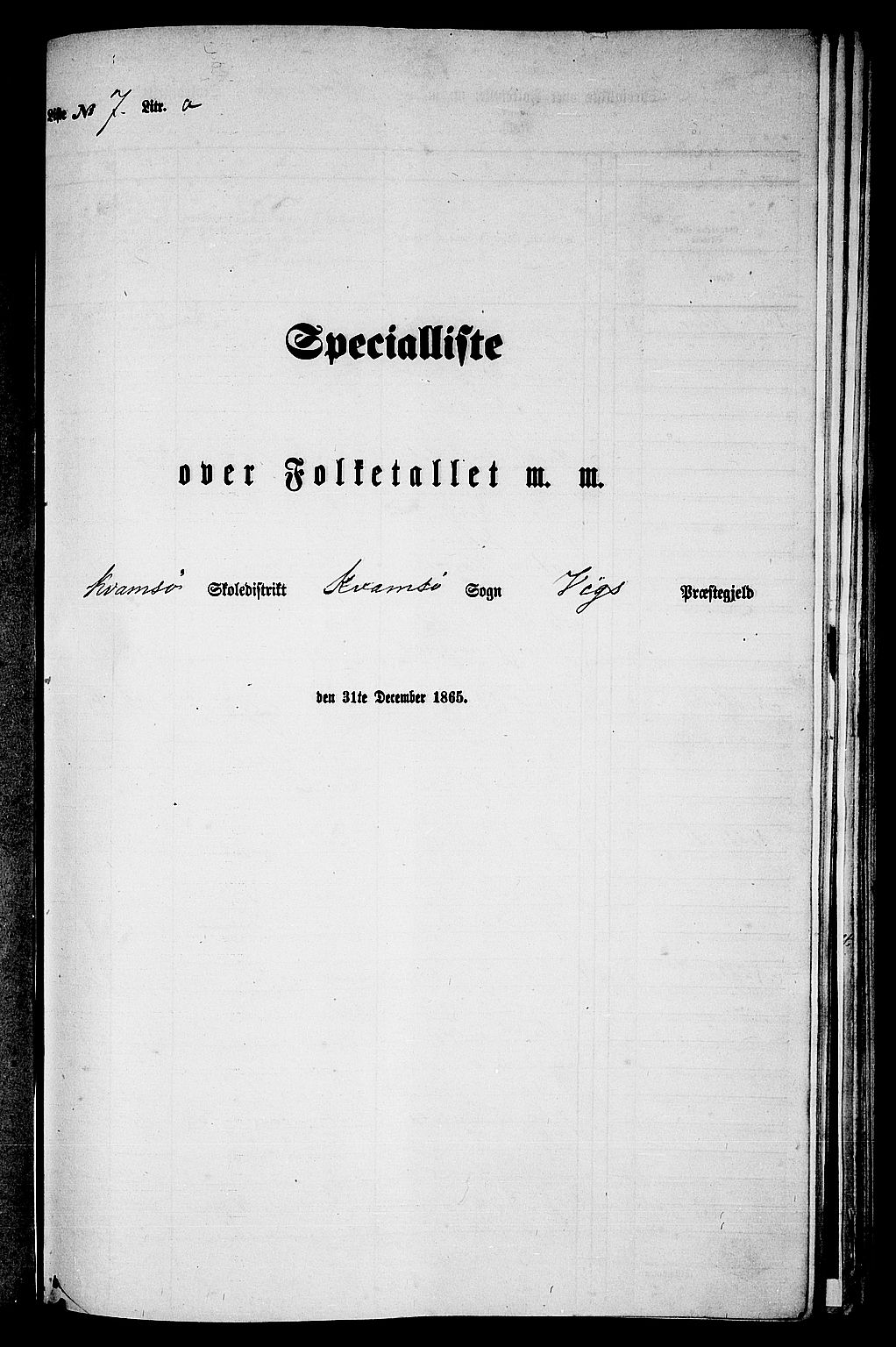 RA, 1865 census for Vik, 1865, p. 120