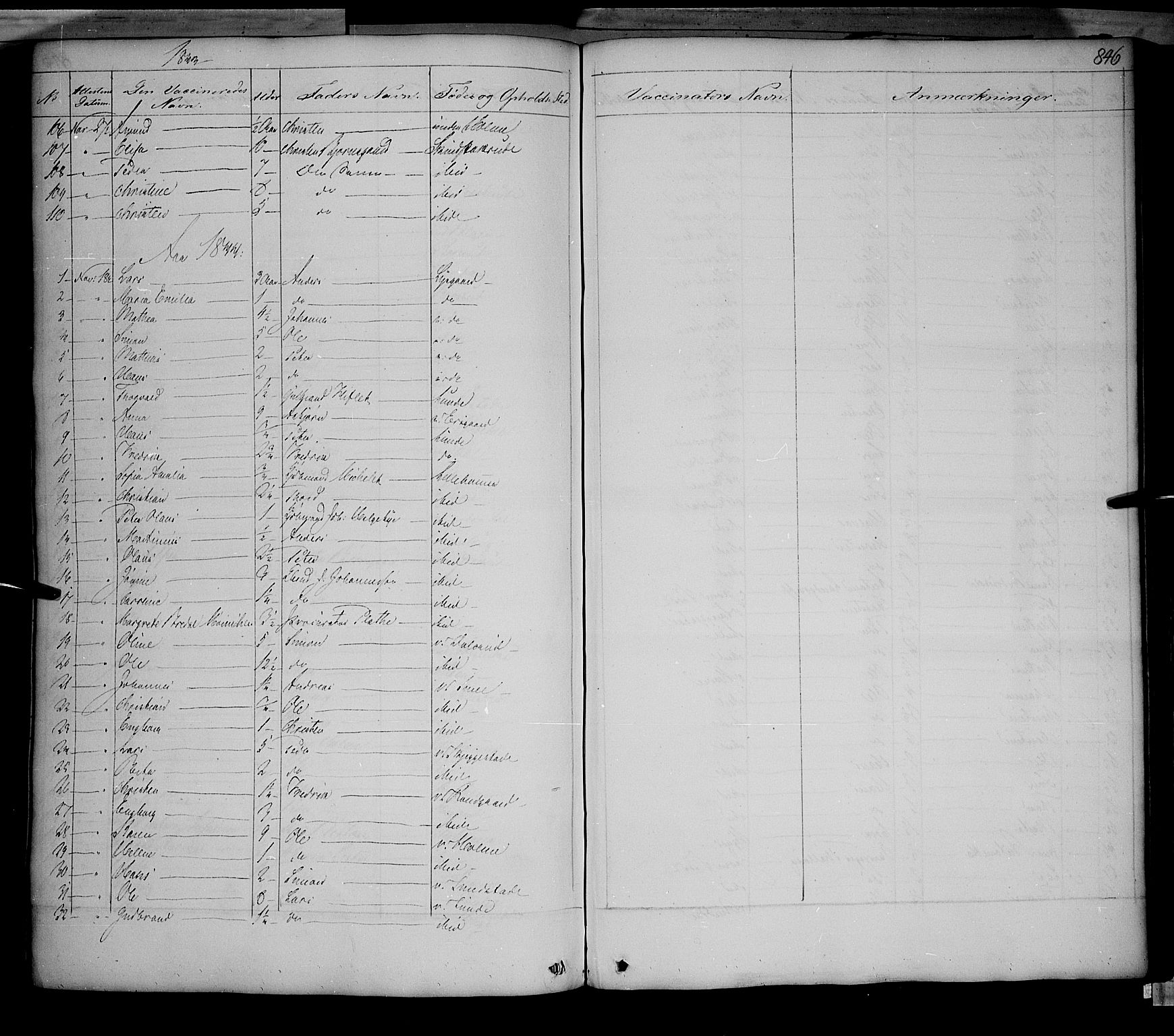 Fåberg prestekontor, SAH/PREST-086/H/Ha/Haa/L0005: Parish register (official) no. 5, 1836-1854, p. 845-846