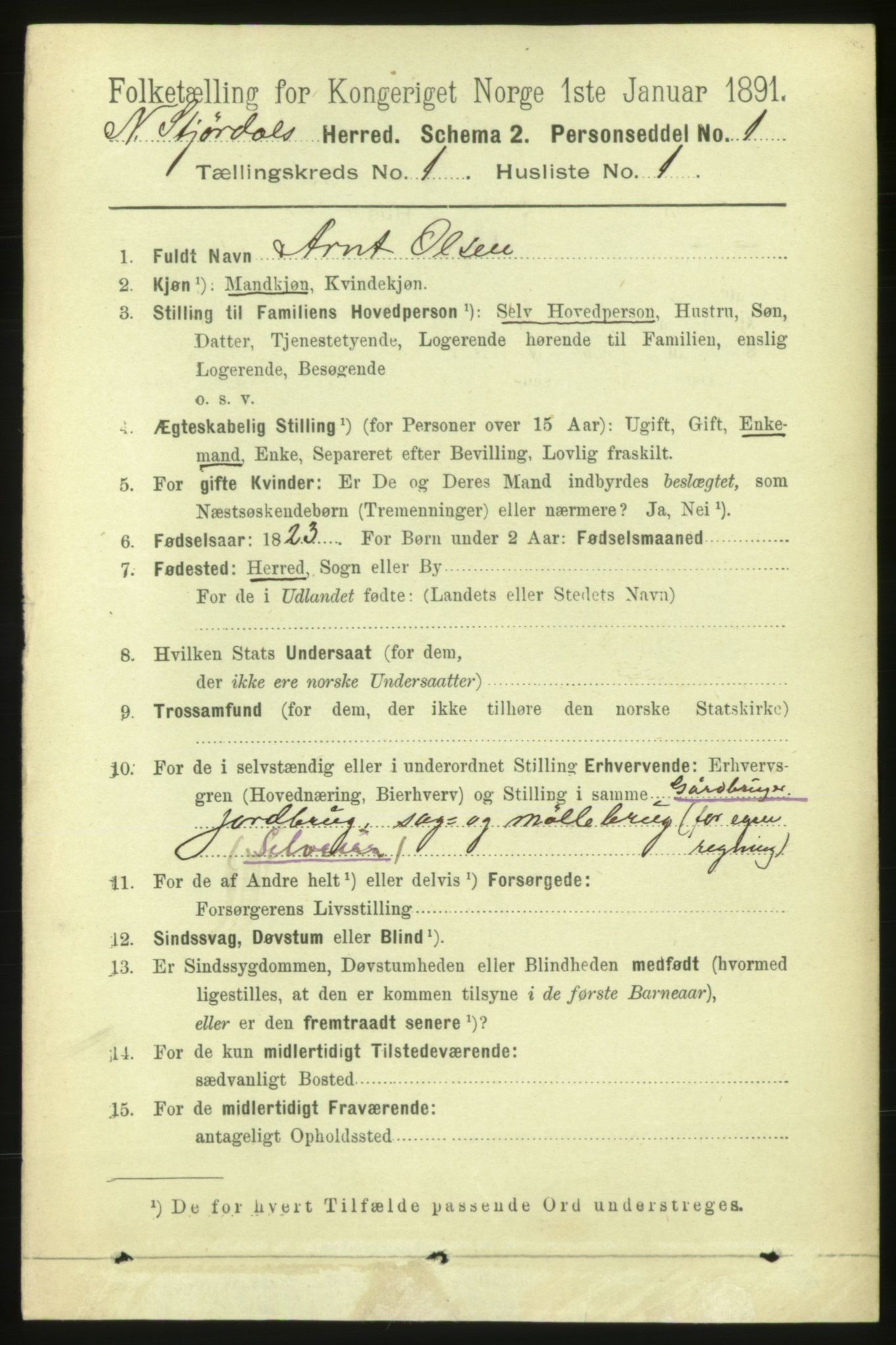 RA, 1891 census for 1714 Nedre Stjørdal, 1891, p. 97