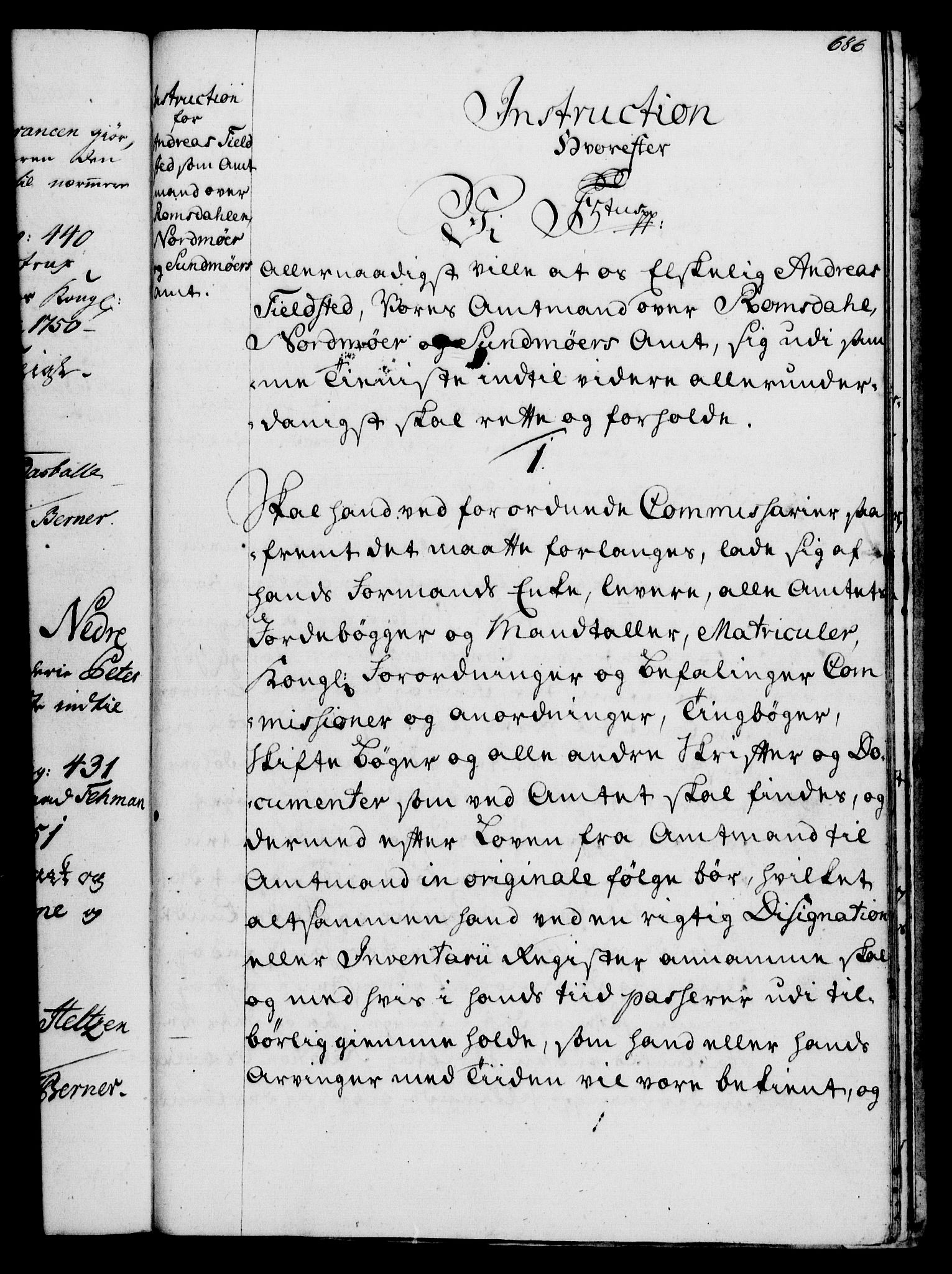 Rentekammeret, Kammerkanselliet, RA/EA-3111/G/Gg/Ggi/L0002: Norsk instruksjonsprotokoll med register (merket RK 53.35), 1729-1751, p. 686