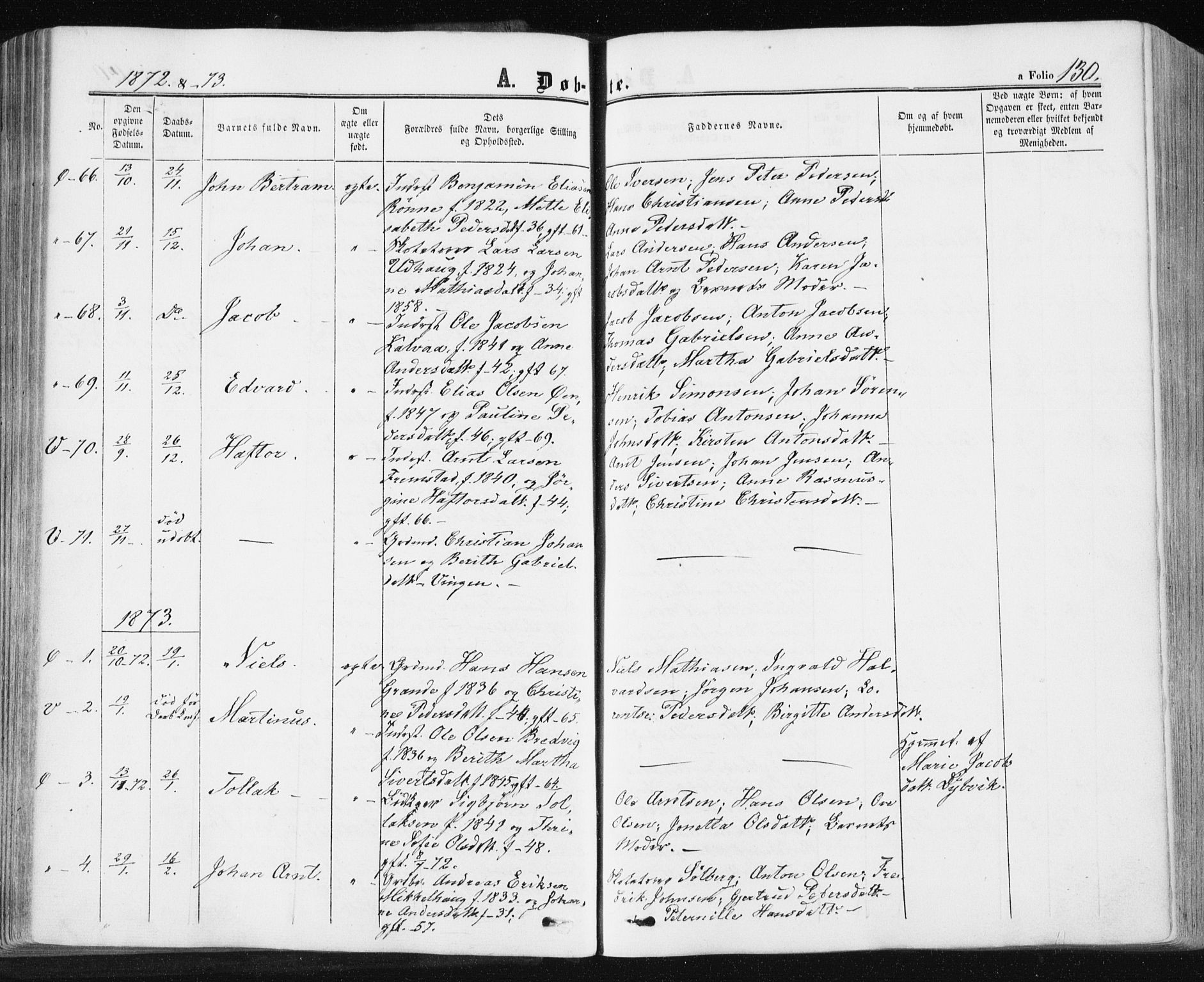 Ministerialprotokoller, klokkerbøker og fødselsregistre - Sør-Trøndelag, SAT/A-1456/659/L0737: Parish register (official) no. 659A07, 1857-1875, p. 130