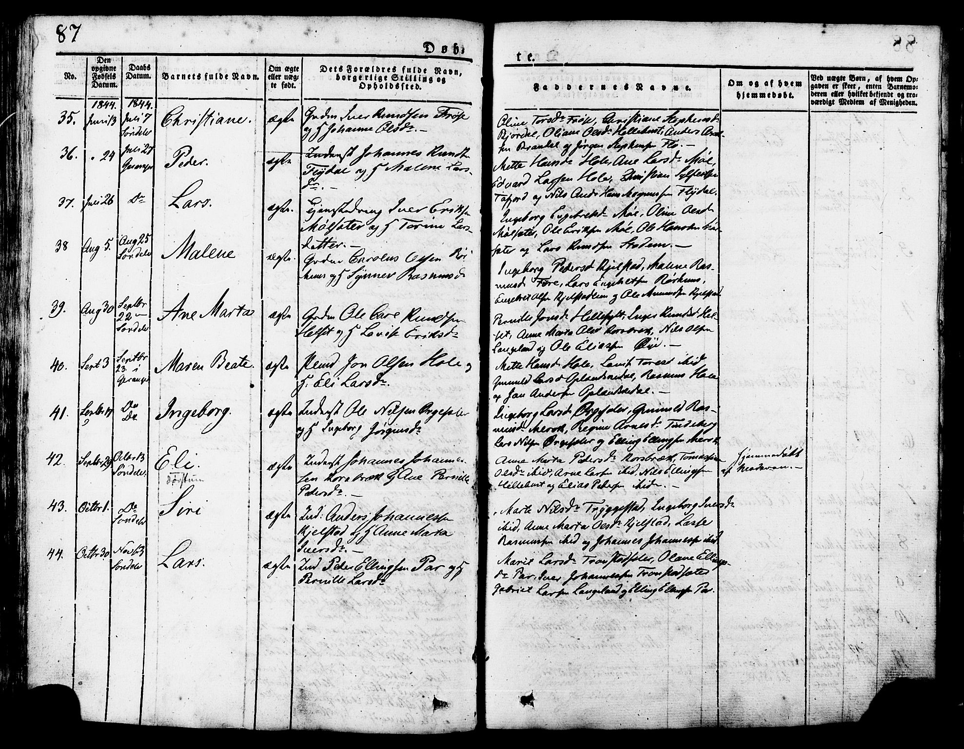 Ministerialprotokoller, klokkerbøker og fødselsregistre - Møre og Romsdal, AV/SAT-A-1454/517/L0221: Parish register (official) no. 517A01, 1827-1858, p. 87