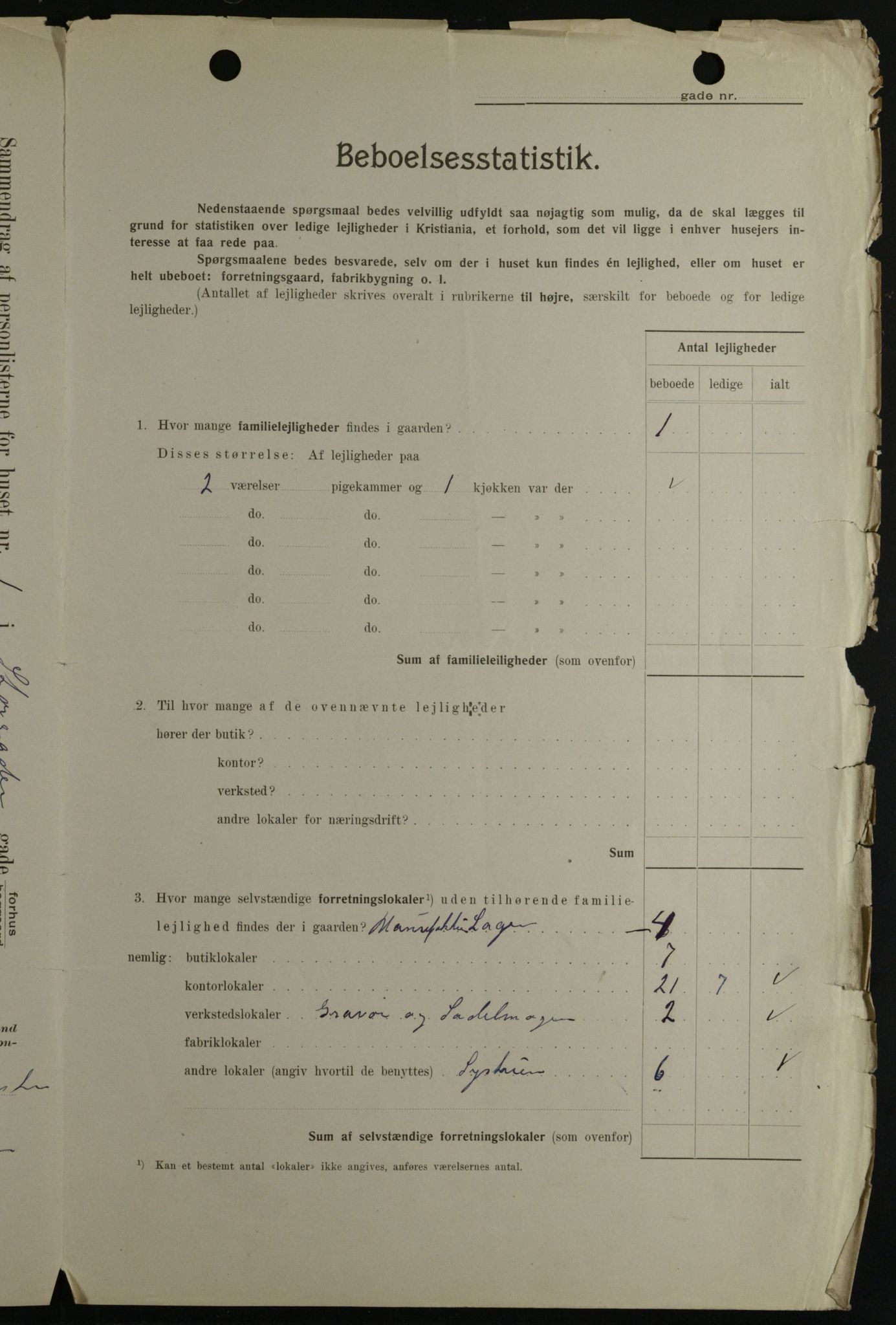 OBA, Municipal Census 1908 for Kristiania, 1908, p. 92459