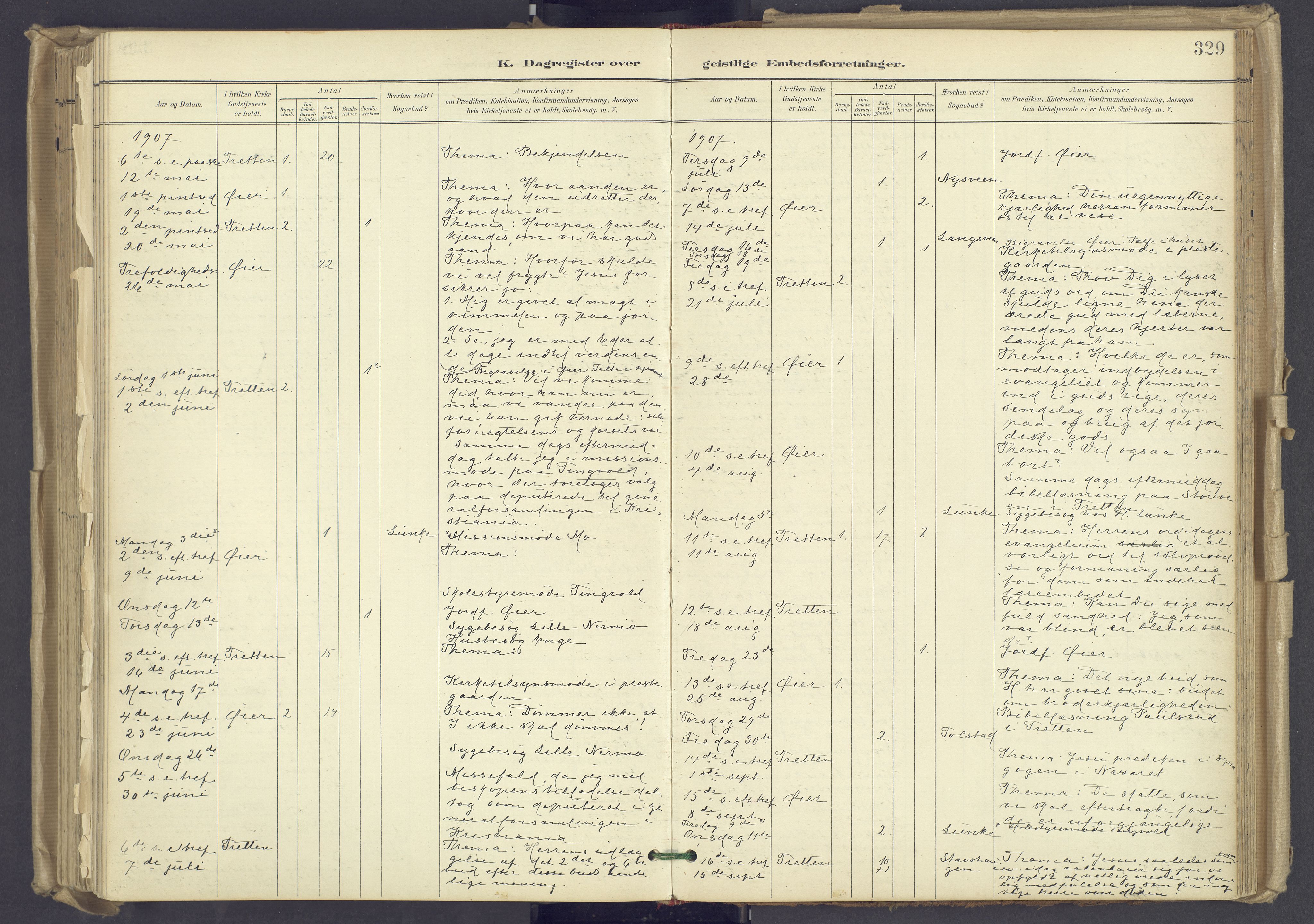 Øyer prestekontor, AV/SAH-PREST-084/H/Ha/Haa/L0012: Parish register (official) no. 12, 1897-1920, p. 329