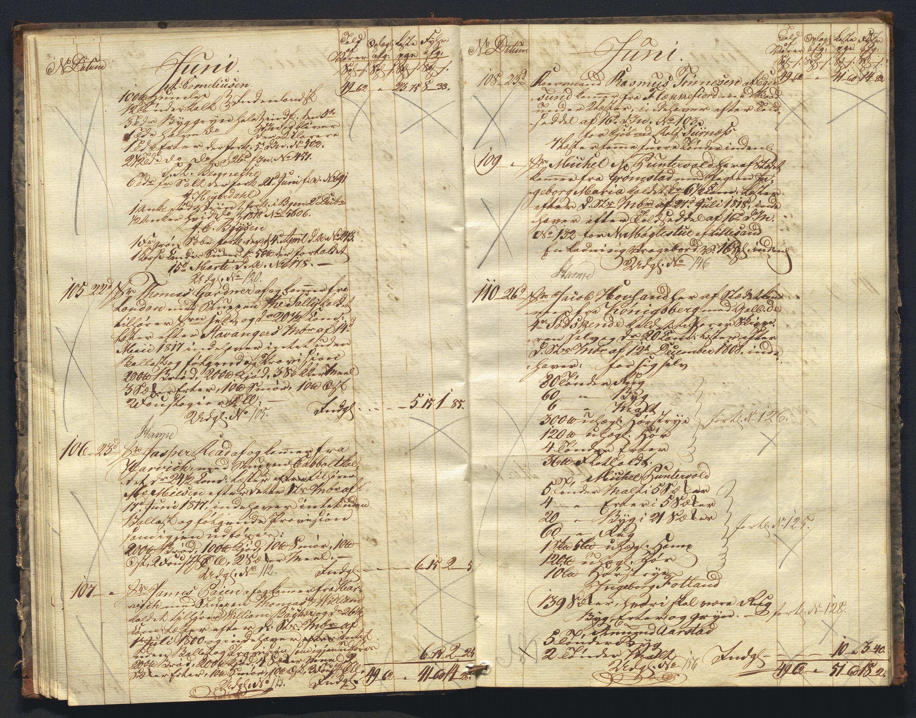 Revisjonsdepartementet, 2. revisjonskontor, AV/RA-S-1115/E/E010/L0060: Egersund: Tollbok, 1820, p. 16b-17a