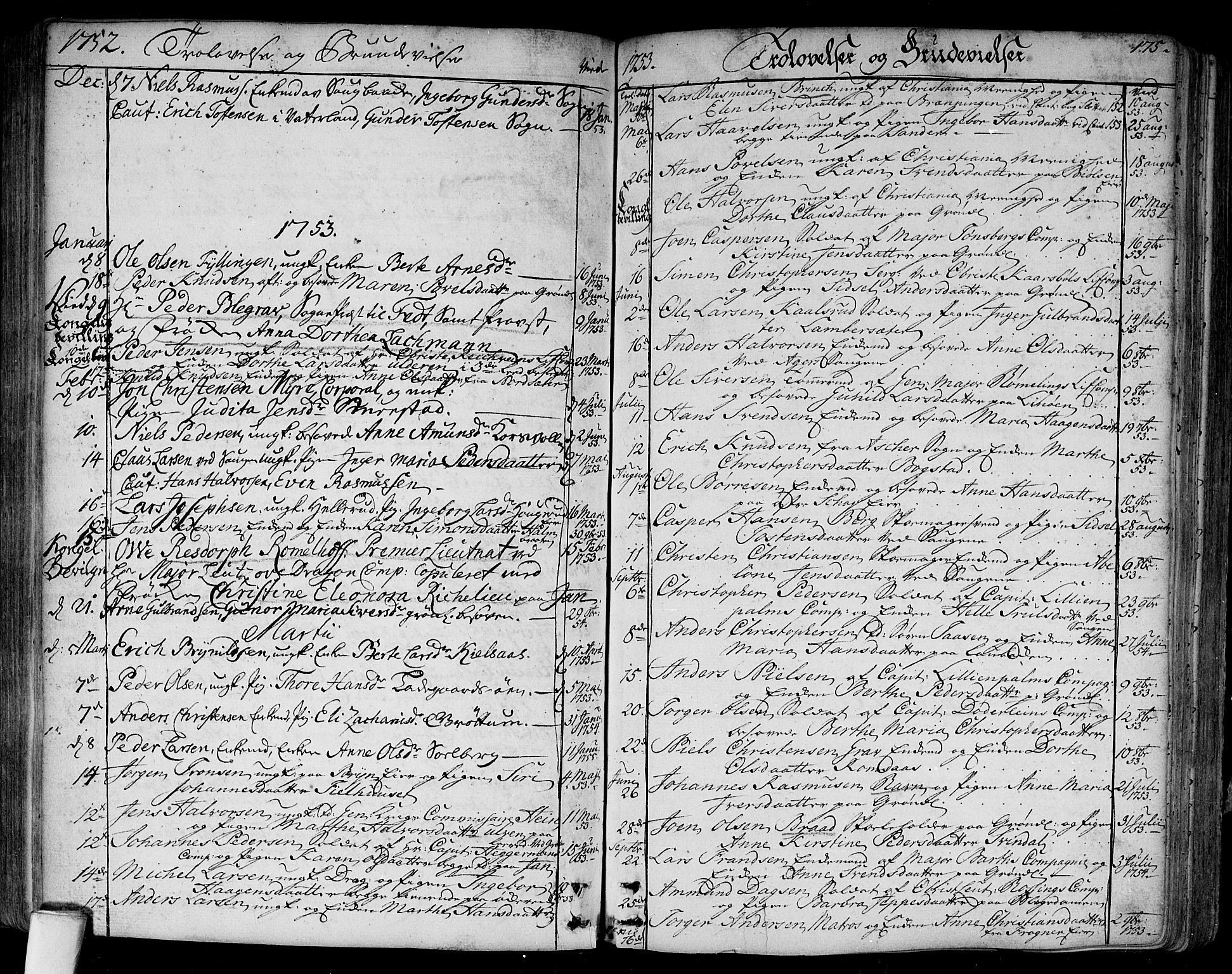 Aker prestekontor kirkebøker, SAO/A-10861/F/L0008: Parish register (official) no. 8, 1749-1765, p. 175