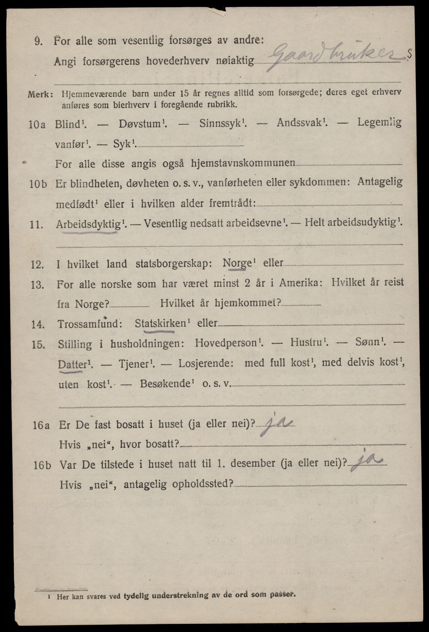 SAST, 1920 census for Sokndal, 1920, p. 1724