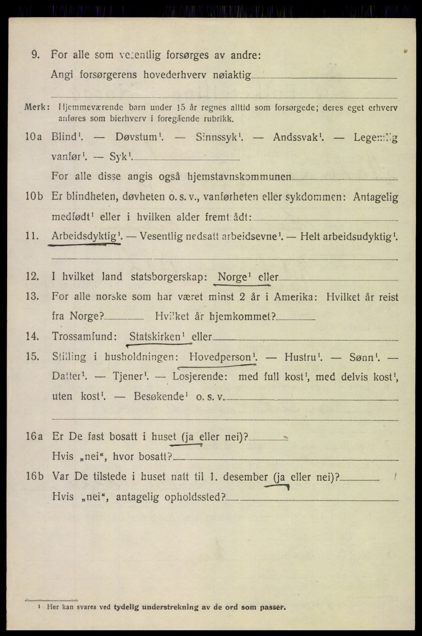 SAH, 1920 census for Nordre Land, 1920, p. 2645