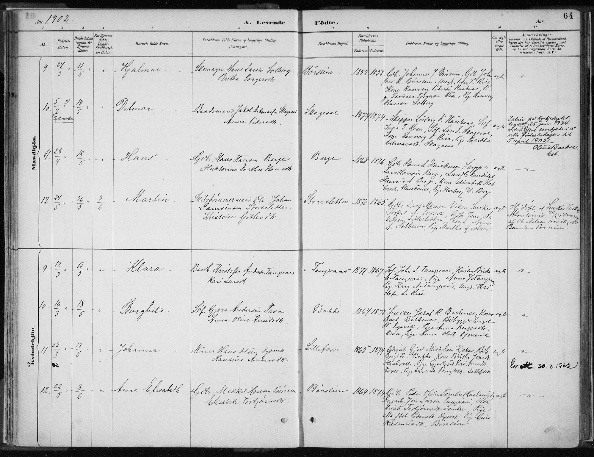 Strandebarm sokneprestembete, AV/SAB-A-78401/H/Haa: Parish register (official) no. B  1, 1886-1908, p. 64