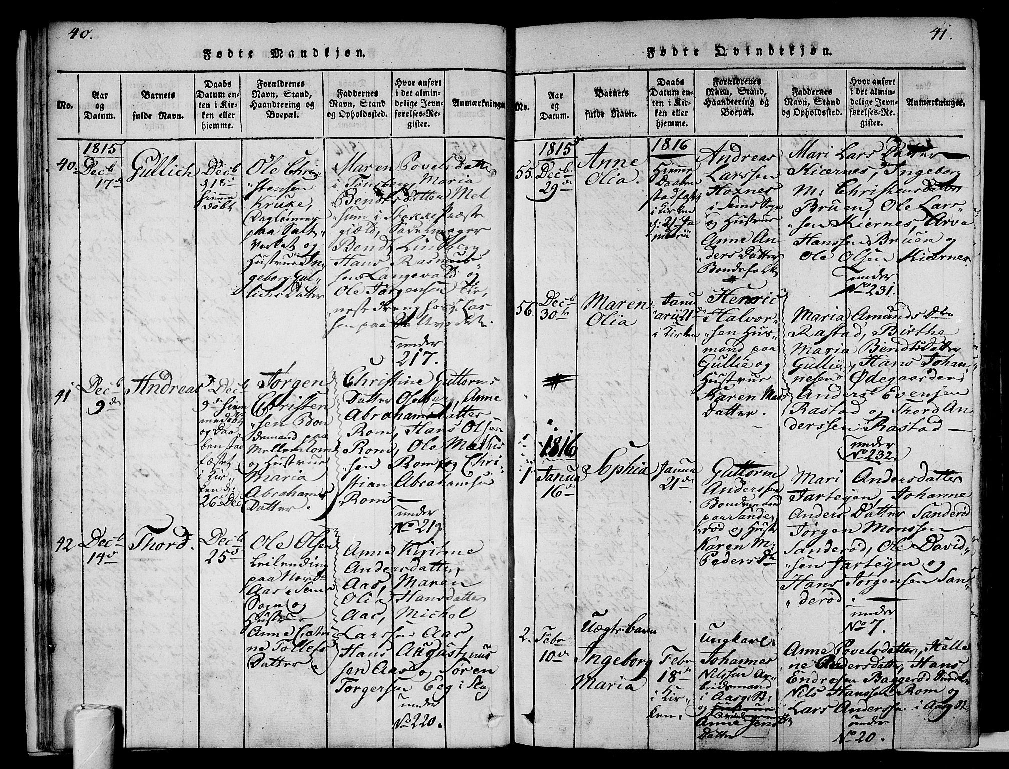 Sem kirkebøker, AV/SAKO-A-5/F/Fa/L0004: Parish register (official) no. I 4, 1814-1825, p. 40-41