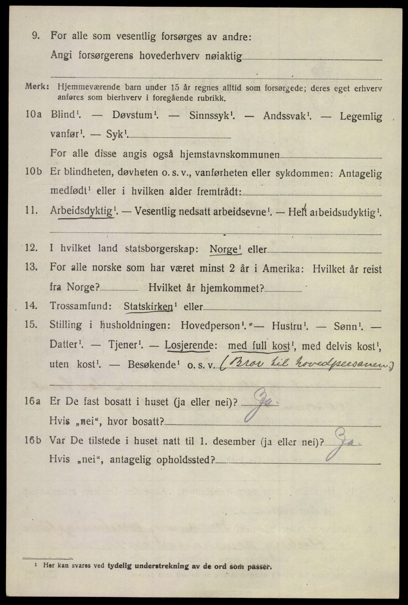SAKO, 1920 census for Flesberg, 1920, p. 2154