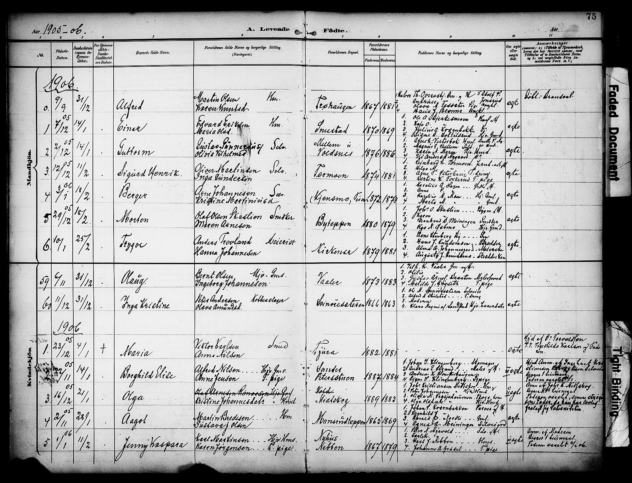 Grue prestekontor, SAH/PREST-036/H/Ha/Haa/L0013: Parish register (official) no. 13, 1898-1910, p. 75