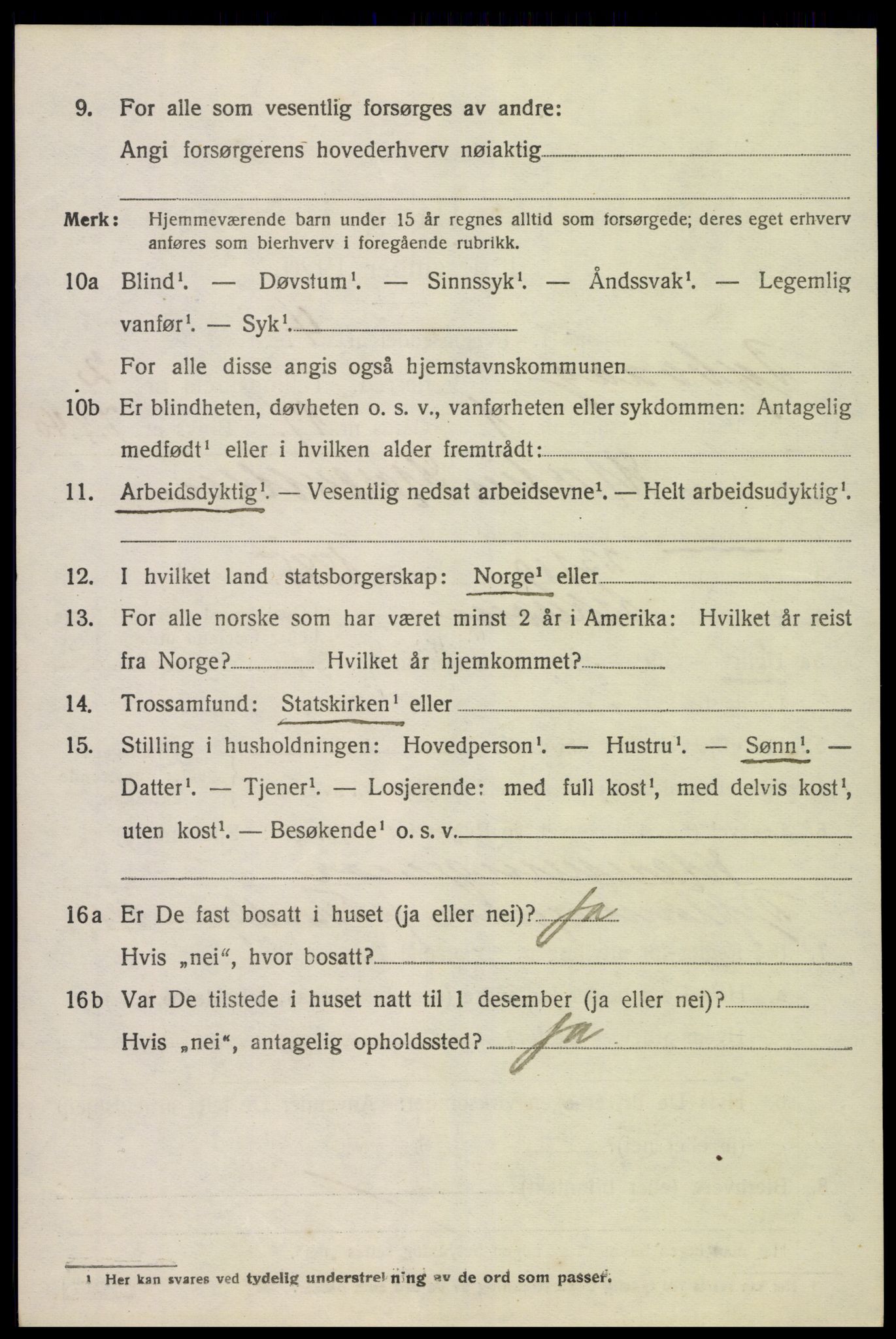 SAK, 1920 census for Dypvåg, 1920, p. 2074