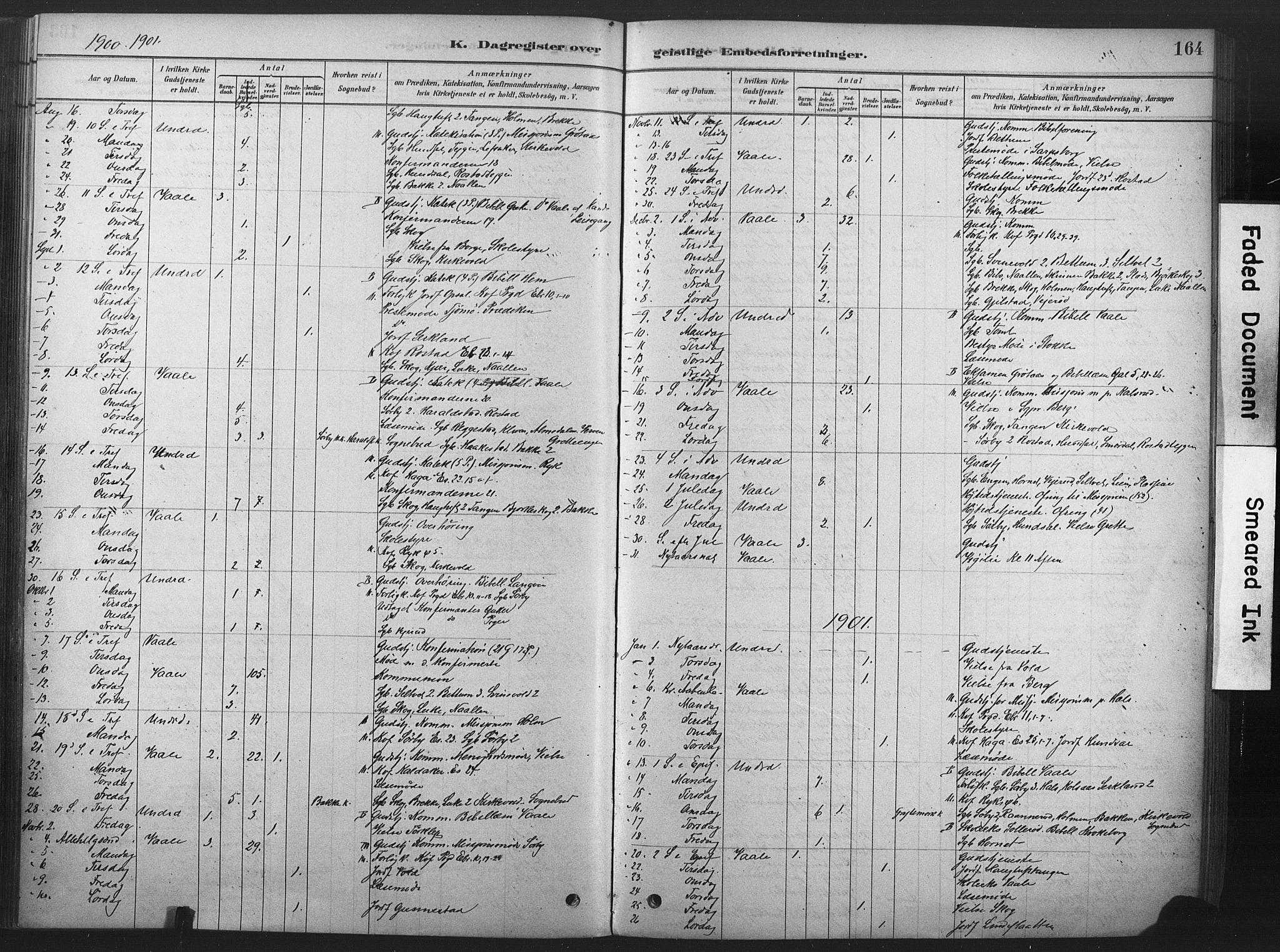 Våle kirkebøker, SAKO/A-334/F/Fb/L0002: Parish register (official) no. II 2, 1878-1907, p. 164