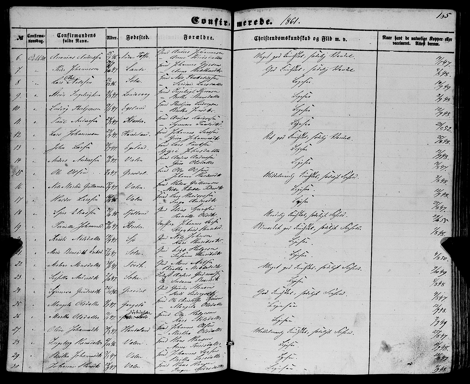Fjelberg sokneprestembete, SAB/A-75201/H/Haa: Parish register (official) no. A 7, 1851-1867, p. 165