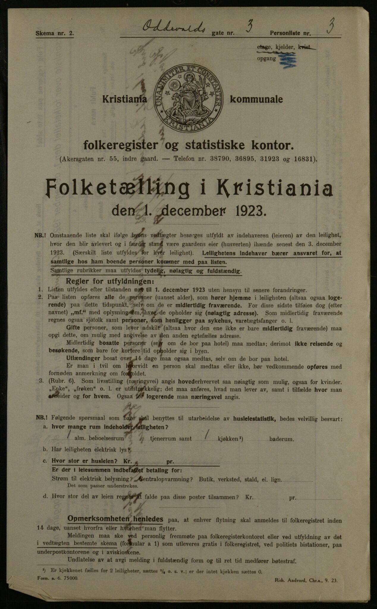 OBA, Municipal Census 1923 for Kristiania, 1923, p. 81738