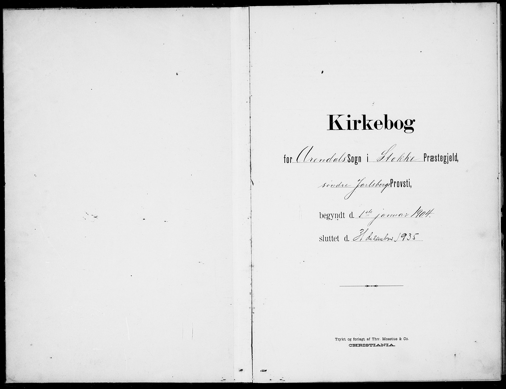 Stokke kirkebøker, AV/SAKO-A-320/G/Gc/L0001: Parish register (copy) no. III 1, 1904-1935