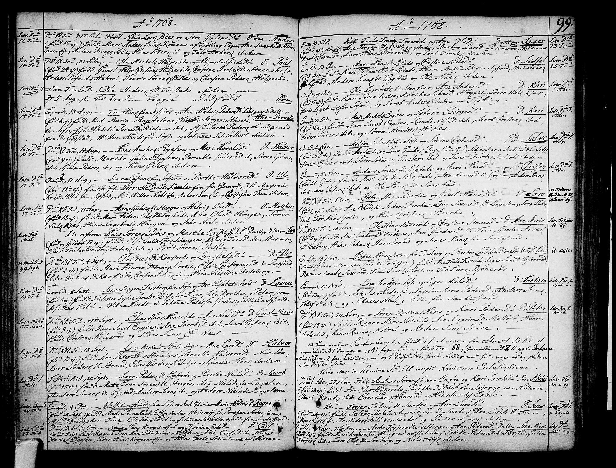Sandar kirkebøker, AV/SAKO-A-243/F/Fa/L0002: Parish register (official) no. 2, 1733-1788, p. 99