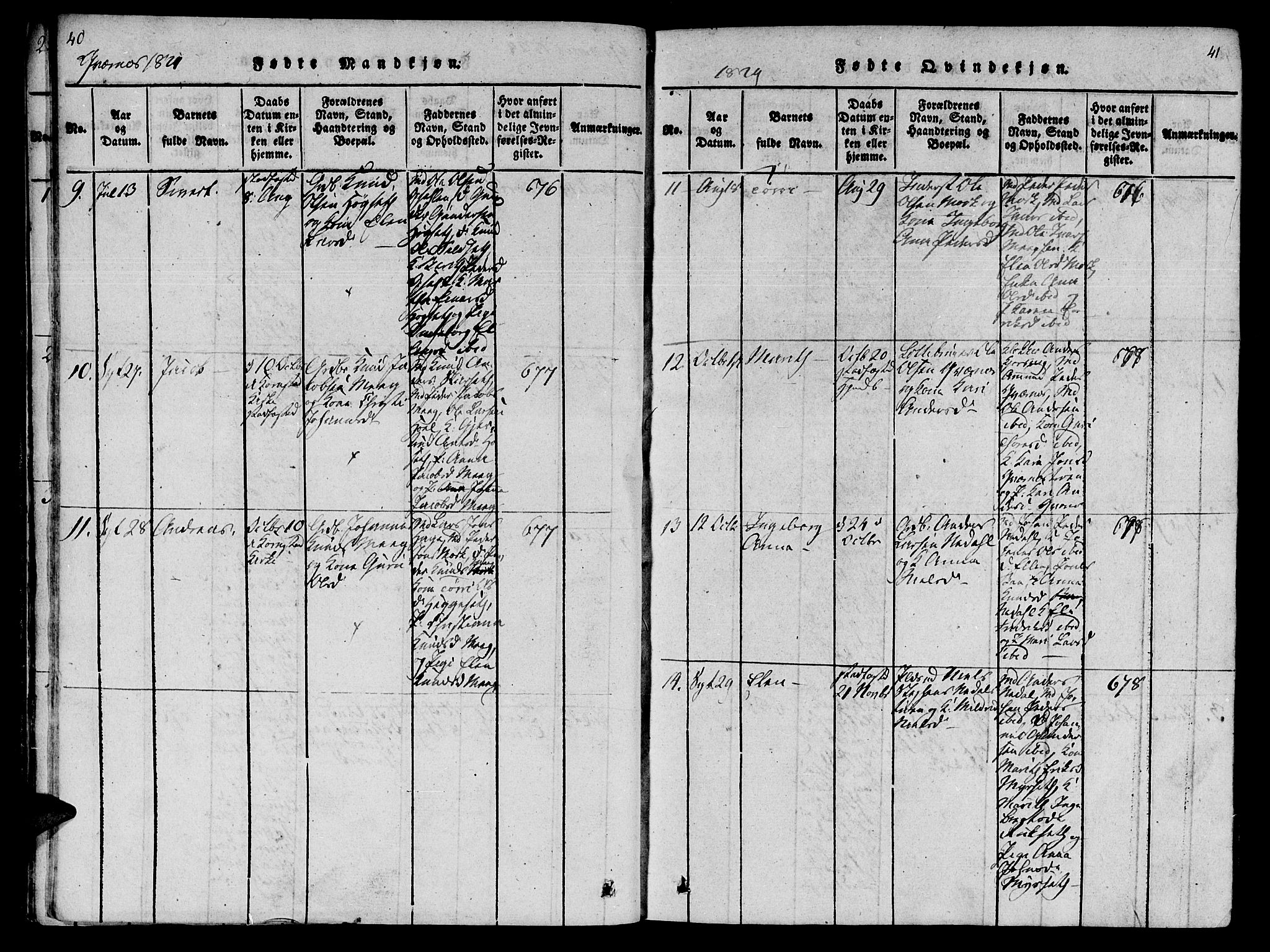 Ministerialprotokoller, klokkerbøker og fødselsregistre - Møre og Romsdal, SAT/A-1454/568/L0800: Parish register (official) no. 568A09 /1, 1819-1830, p. 40-41
