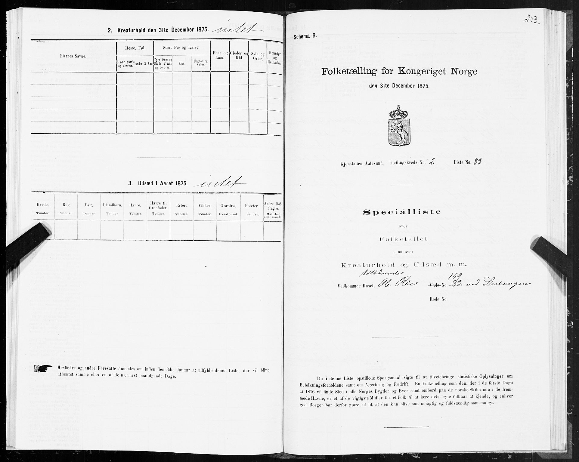 SAT, 1875 census for 1501P Ålesund, 1875, p. 2203