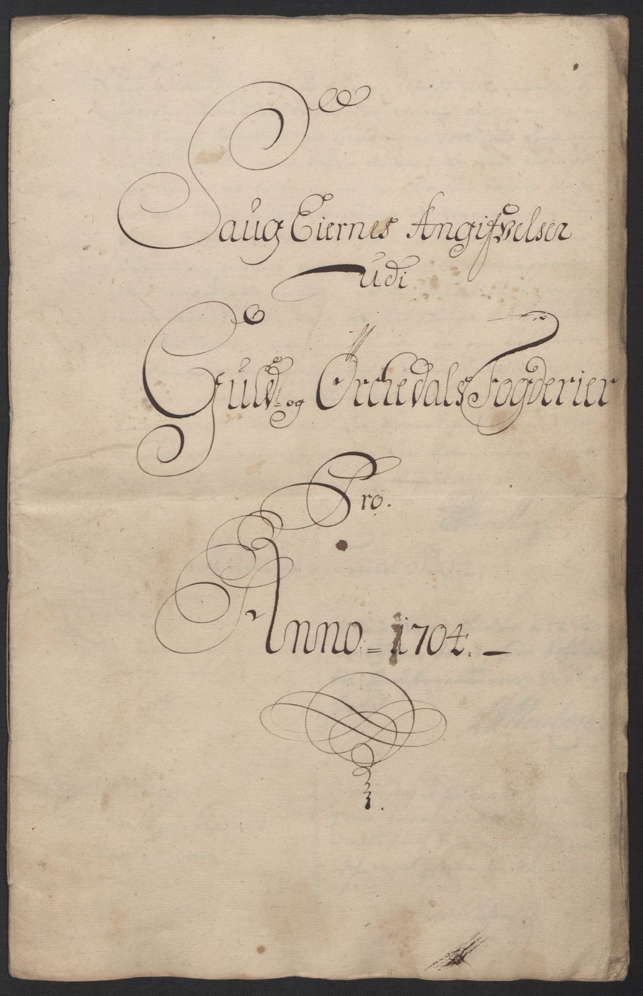 Rentekammeret inntil 1814, Reviderte regnskaper, Fogderegnskap, AV/RA-EA-4092/R60/L3954: Fogderegnskap Orkdal og Gauldal, 1704, p. 329