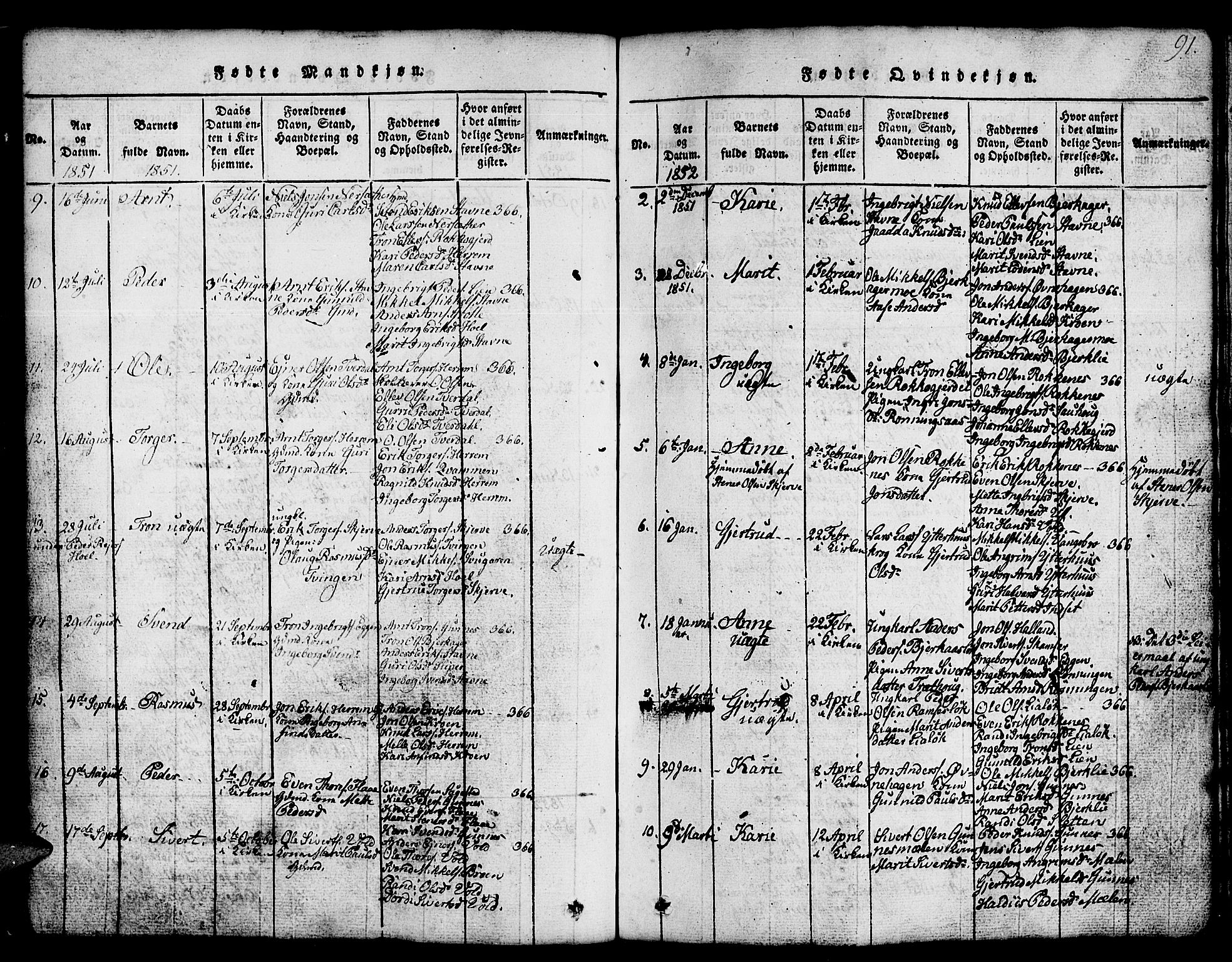 Ministerialprotokoller, klokkerbøker og fødselsregistre - Sør-Trøndelag, SAT/A-1456/674/L0874: Parish register (copy) no. 674C01, 1816-1860, p. 91