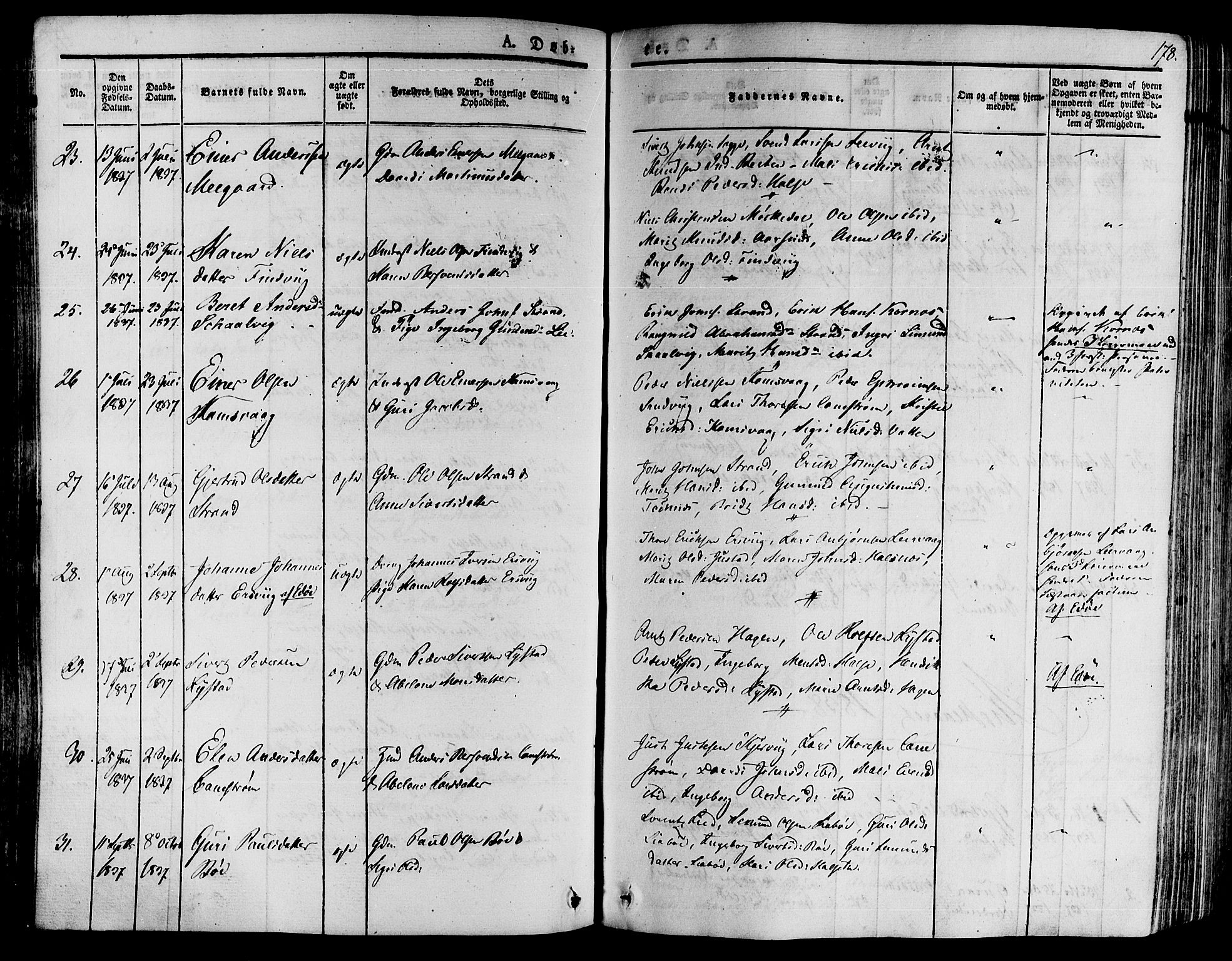 Ministerialprotokoller, klokkerbøker og fødselsregistre - Møre og Romsdal, AV/SAT-A-1454/592/L1025: Parish register (official) no. 592A03 /2, 1831-1849, p. 178