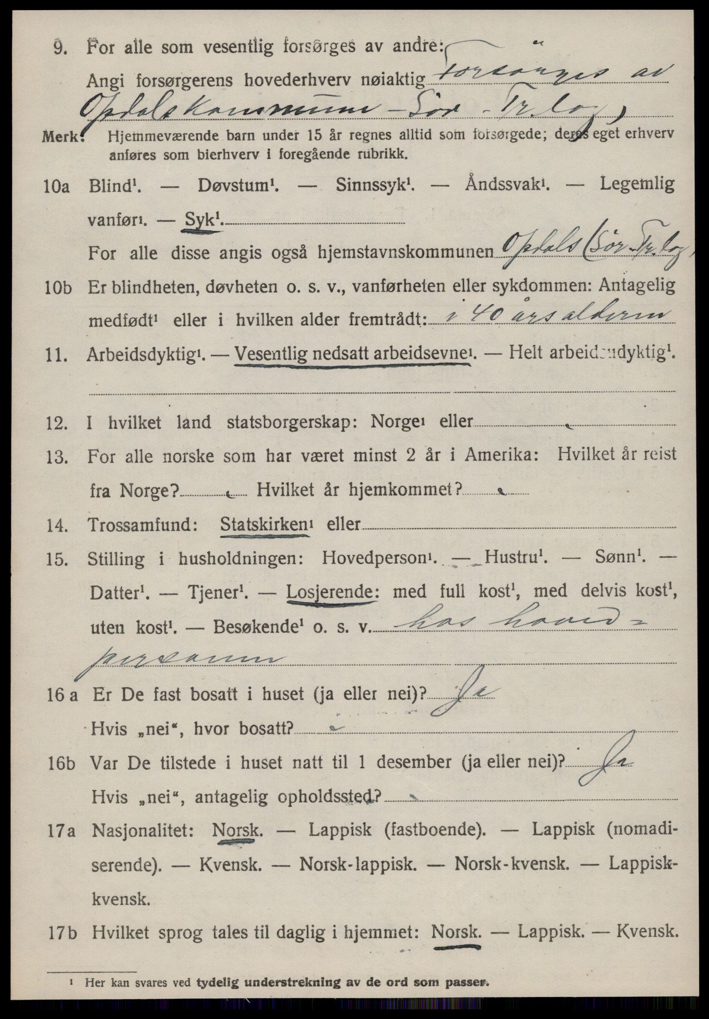 SAT, 1920 census for Oppdal, 1920, p. 8142