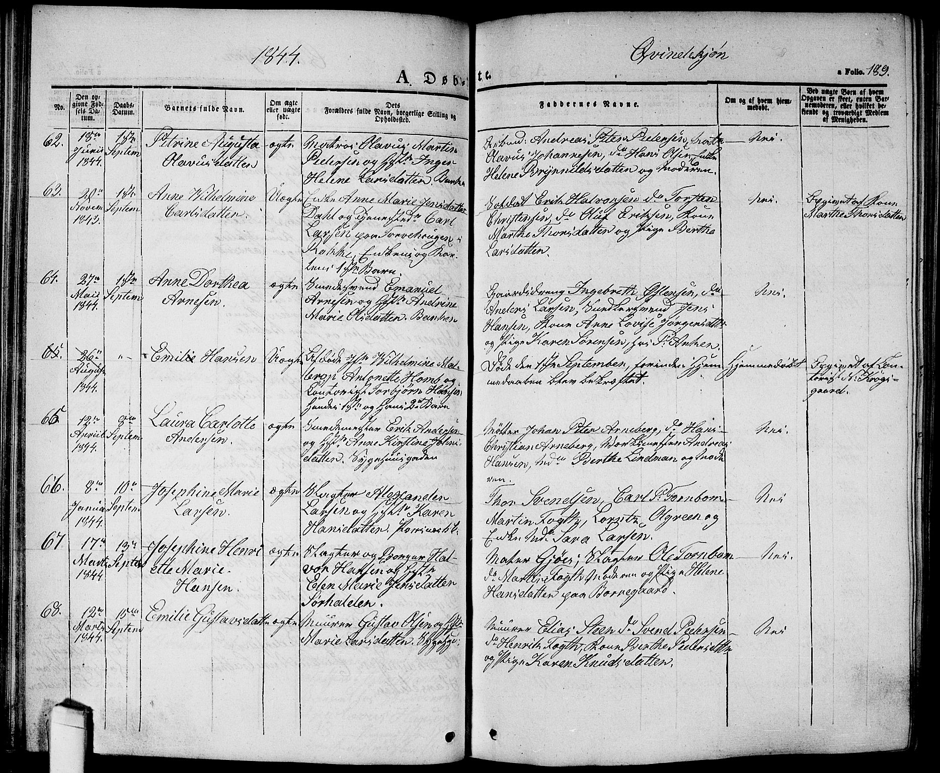 Halden prestekontor Kirkebøker, AV/SAO-A-10909/G/Ga/L0003: Parish register (copy) no. 3, 1834-1844, p. 189