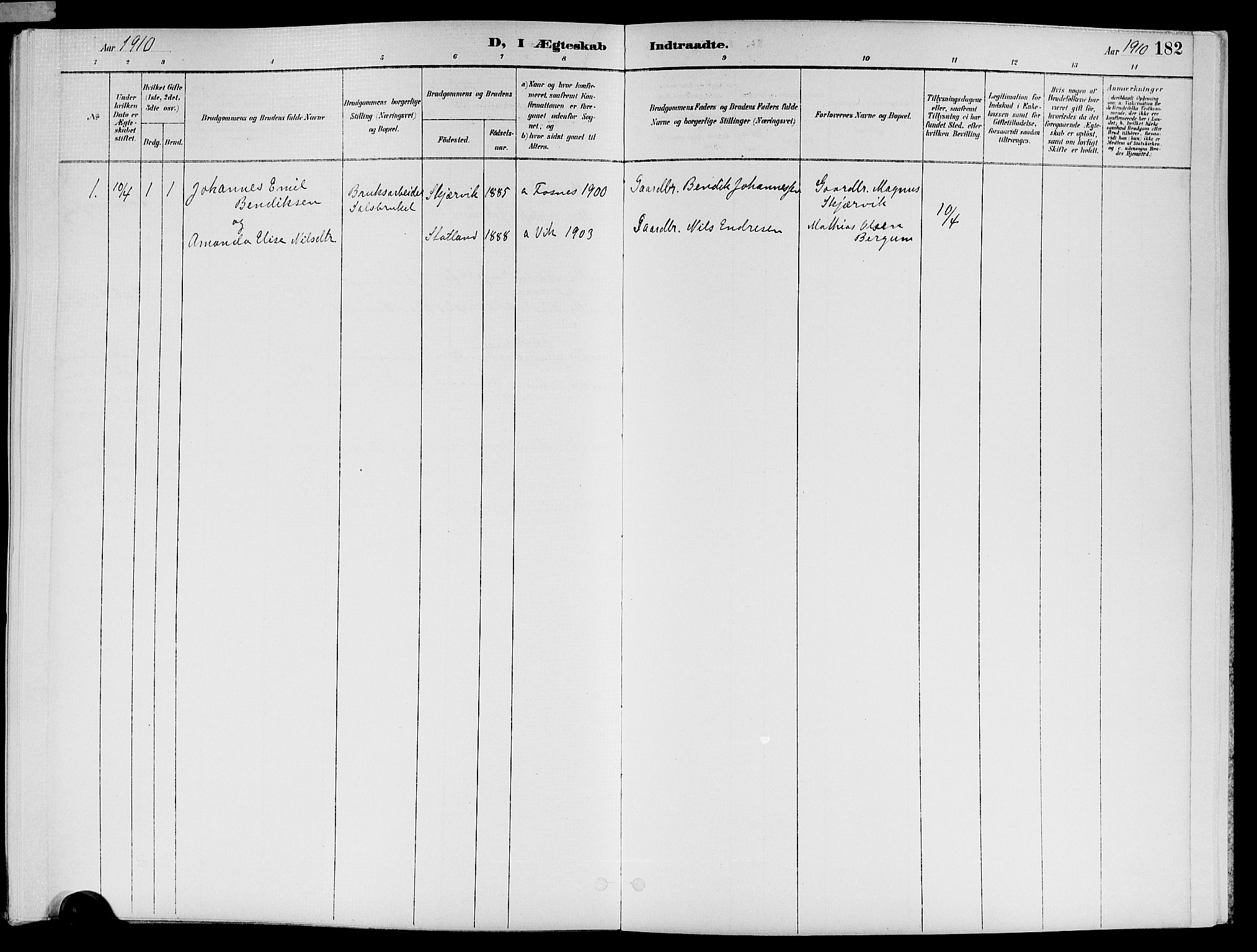 Ministerialprotokoller, klokkerbøker og fødselsregistre - Nord-Trøndelag, AV/SAT-A-1458/773/L0617: Parish register (official) no. 773A08, 1887-1910, p. 182