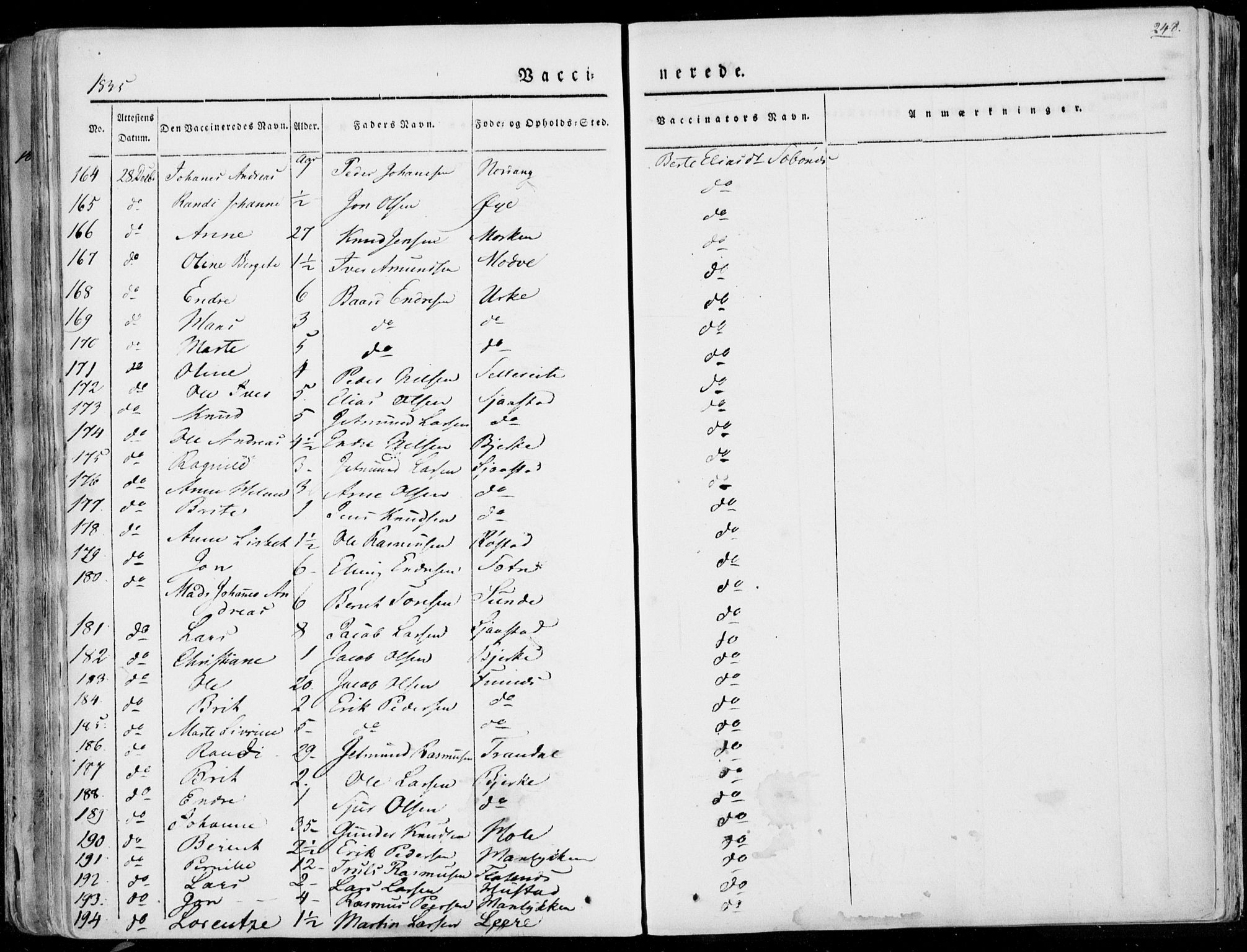 Ministerialprotokoller, klokkerbøker og fødselsregistre - Møre og Romsdal, AV/SAT-A-1454/515/L0208: Parish register (official) no. 515A04, 1830-1846, p. 248