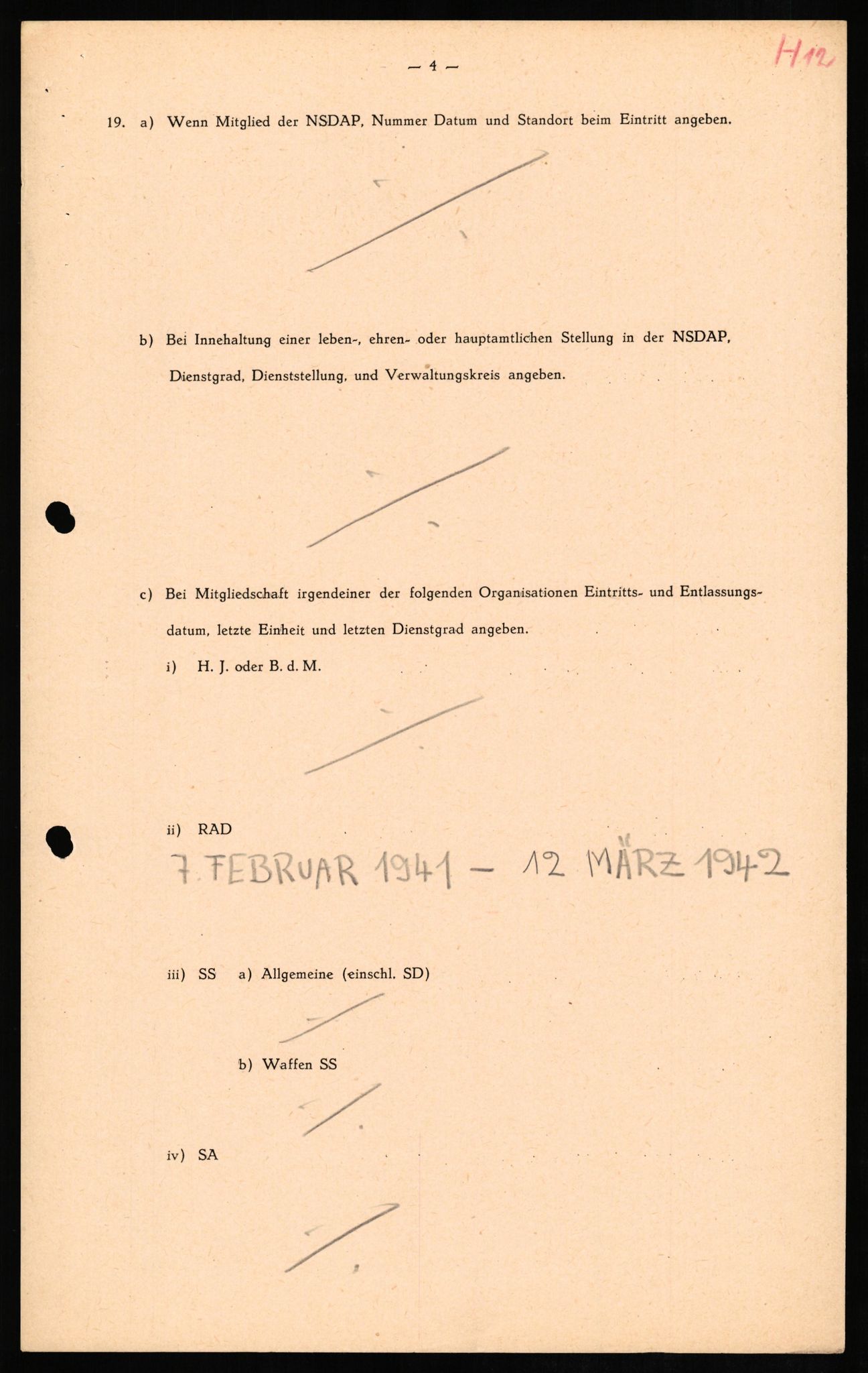 Forsvaret, Forsvarets overkommando II, AV/RA-RAFA-3915/D/Db/L0012: CI Questionaires. Tyske okkupasjonsstyrker i Norge. Tyskere., 1945-1946, p. 5