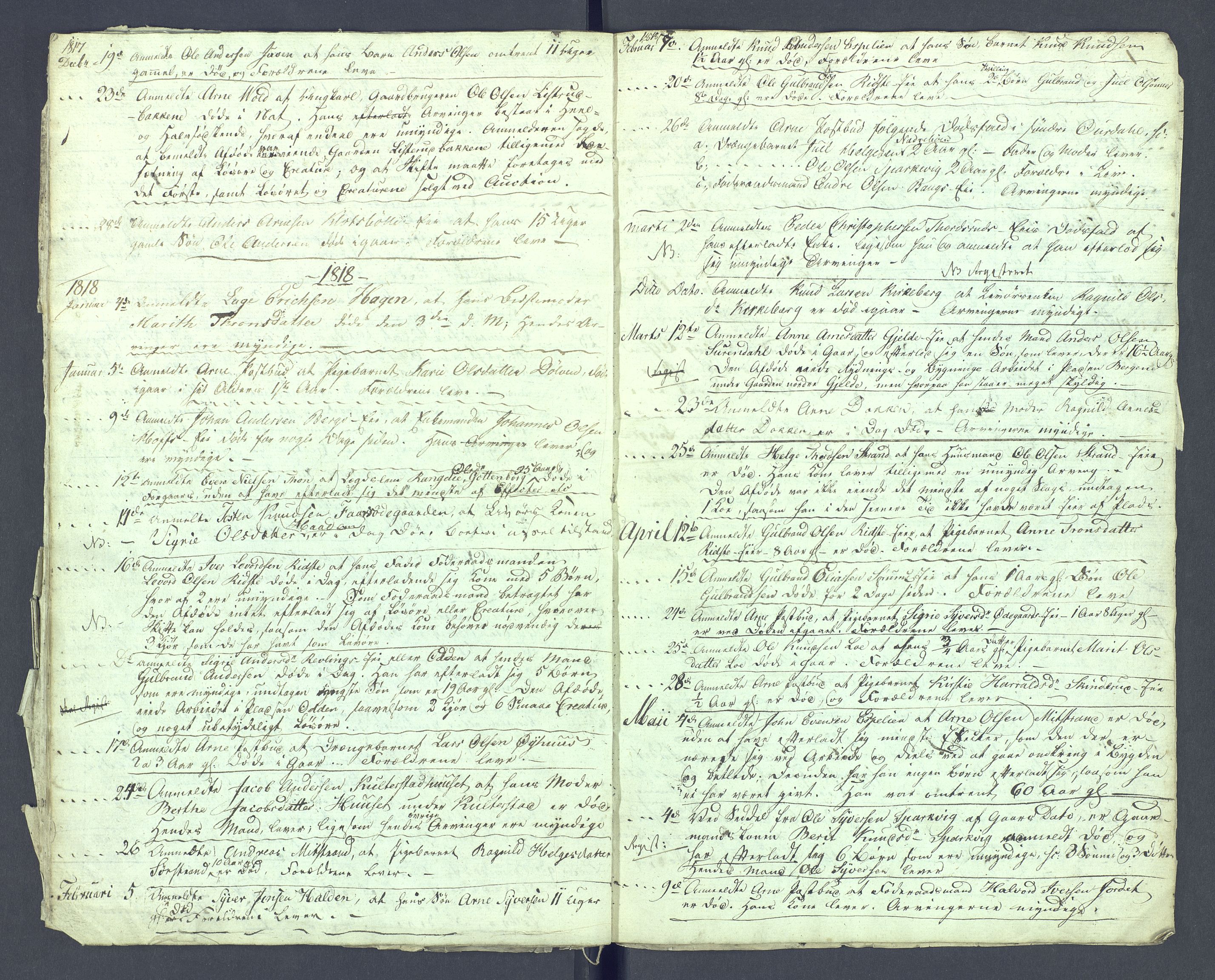 Valdres sorenskriveri, AV/SAH-TING-016/J/Je/L0001/0001: Dødsfallsprotokoller / Dødsfallsprotokoll, 1816-1821
