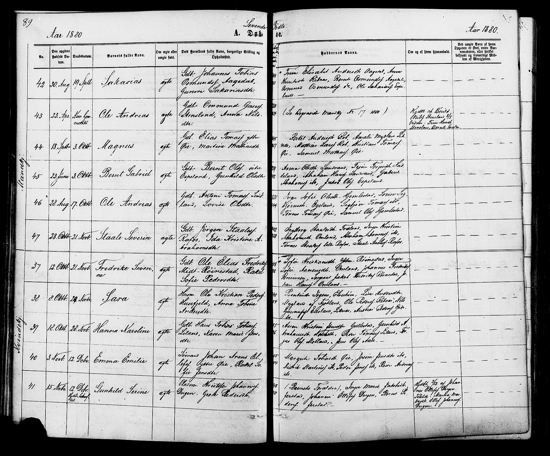 Kvinesdal sokneprestkontor, AV/SAK-1111-0026/F/Fa/Fab/L0007: Parish register (official) no. A 7, 1870-1885, p. 89