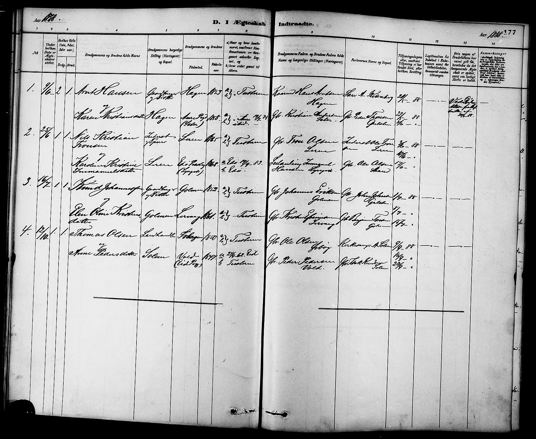 Ministerialprotokoller, klokkerbøker og fødselsregistre - Møre og Romsdal, SAT/A-1454/577/L0896: Parish register (official) no. 577A03, 1880-1898, p. 177