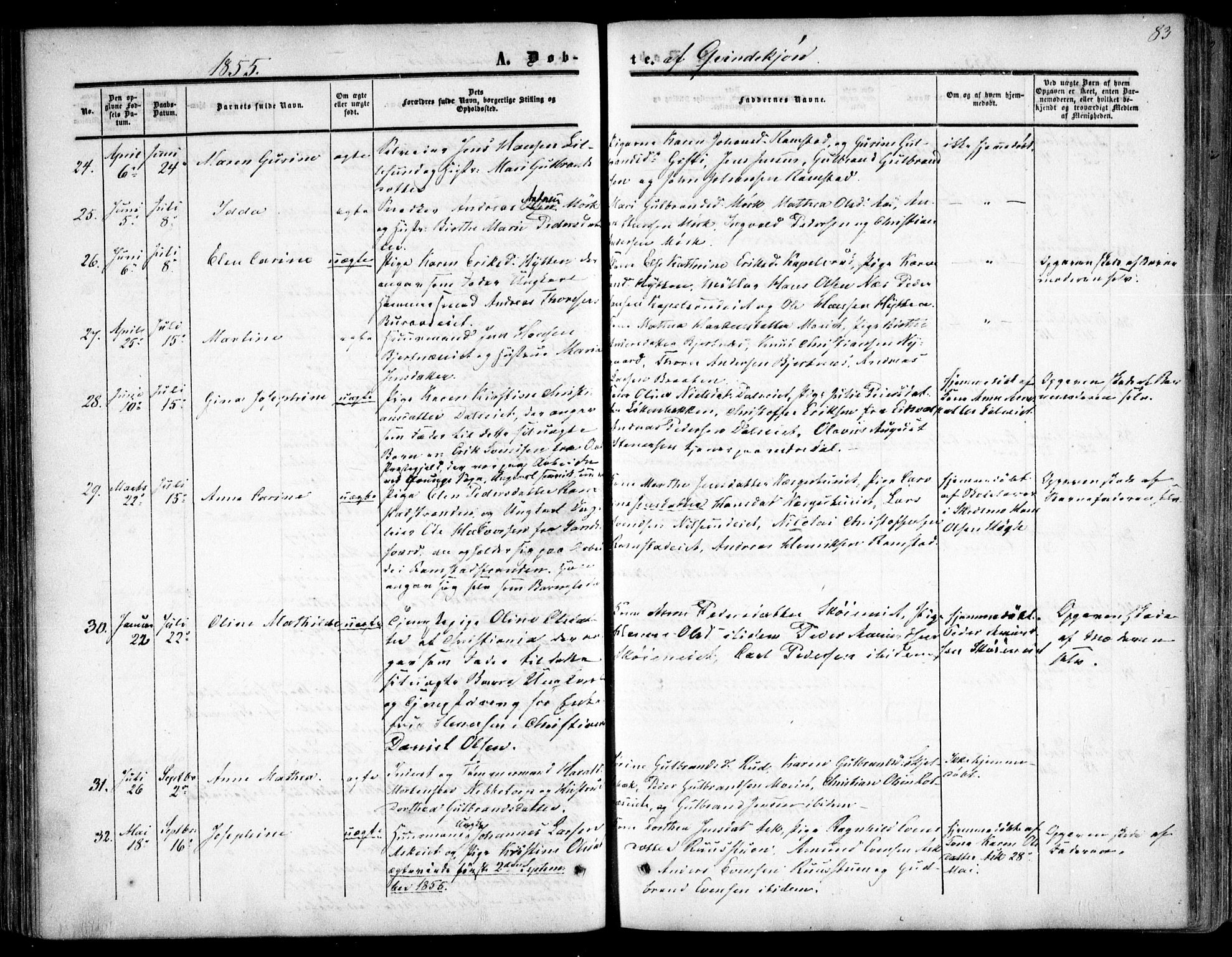 Nittedal prestekontor Kirkebøker, SAO/A-10365a/F/Fa/L0005: Parish register (official) no. I 5, 1850-1862, p. 83