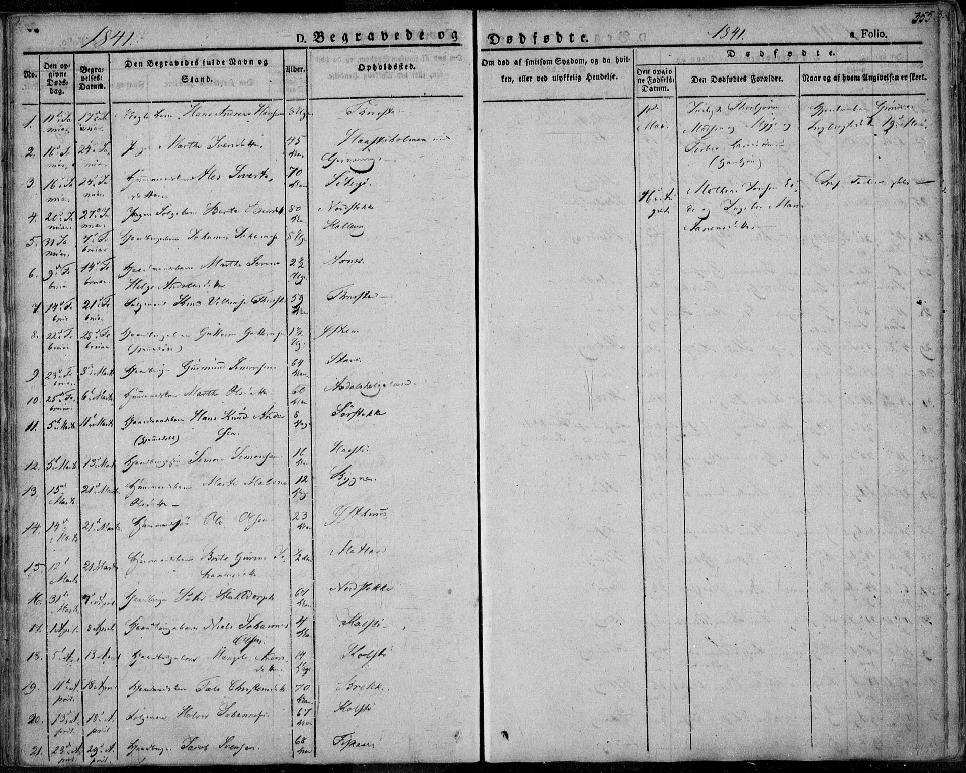Avaldsnes sokneprestkontor, AV/SAST-A -101851/H/Ha/Haa/L0005: Parish register (official) no. A 5.2, 1825-1841, p. 355