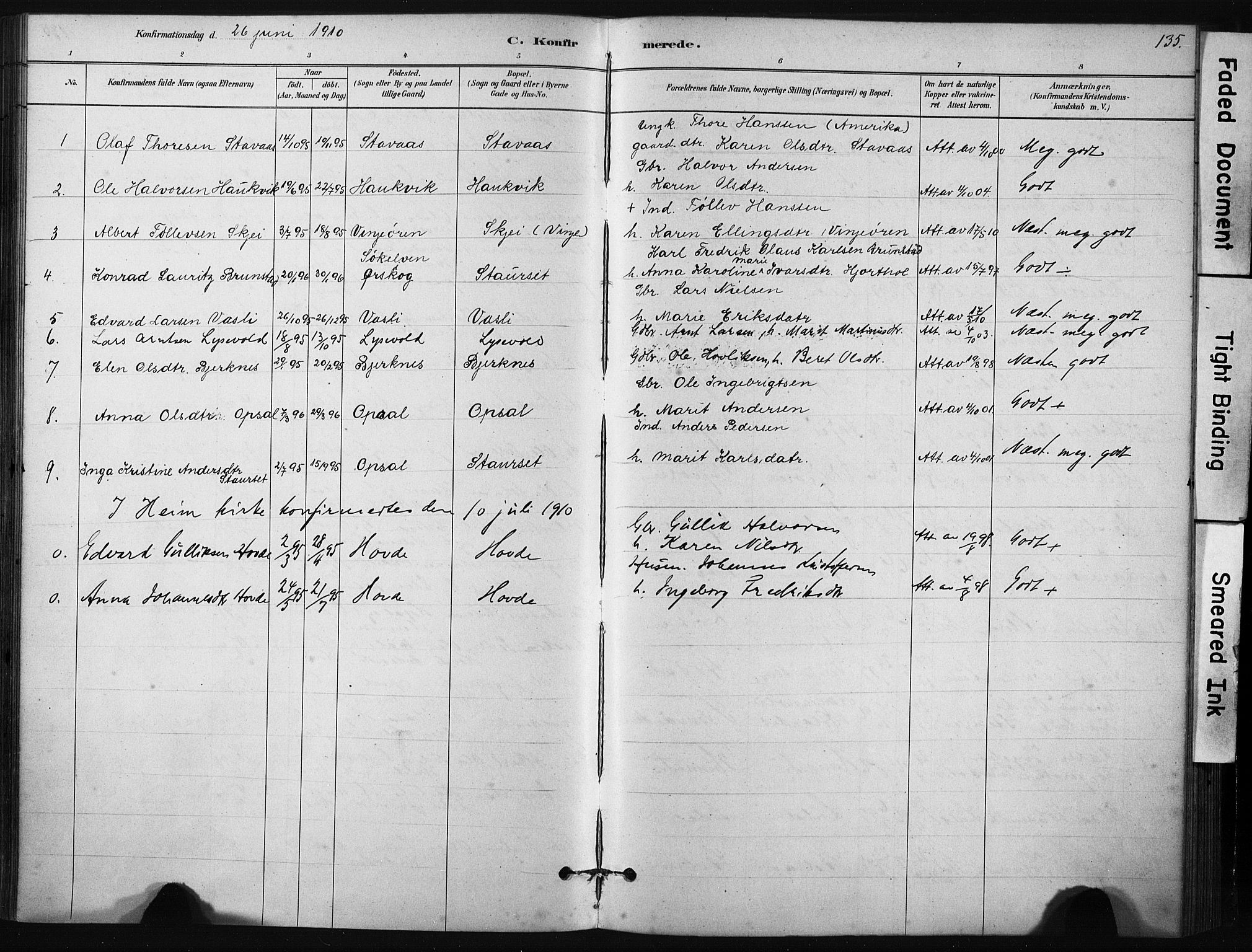 Ministerialprotokoller, klokkerbøker og fødselsregistre - Sør-Trøndelag, AV/SAT-A-1456/631/L0512: Parish register (official) no. 631A01, 1879-1912, p. 135
