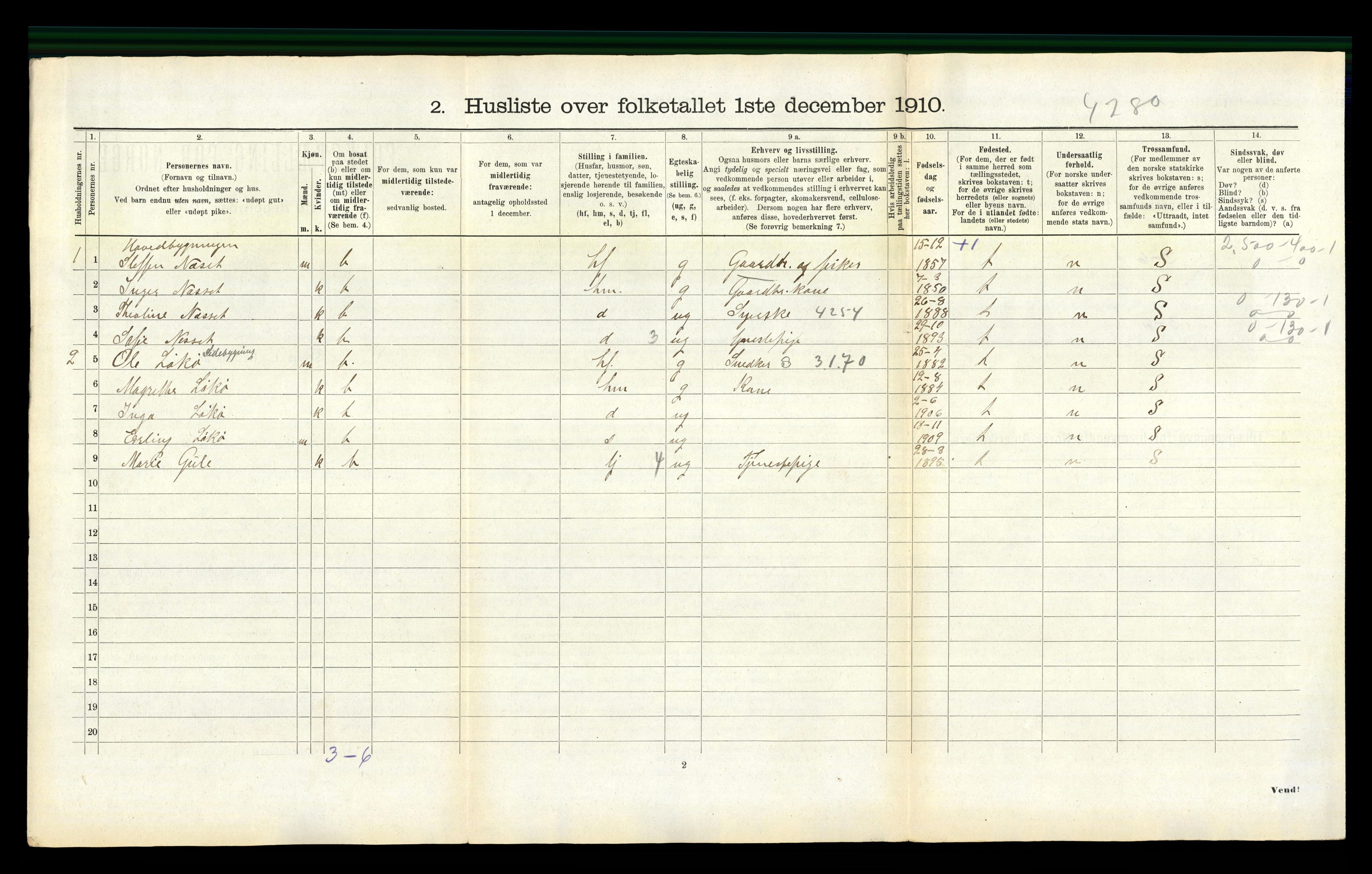 RA, 1910 census for Bud, 1910, p. 582