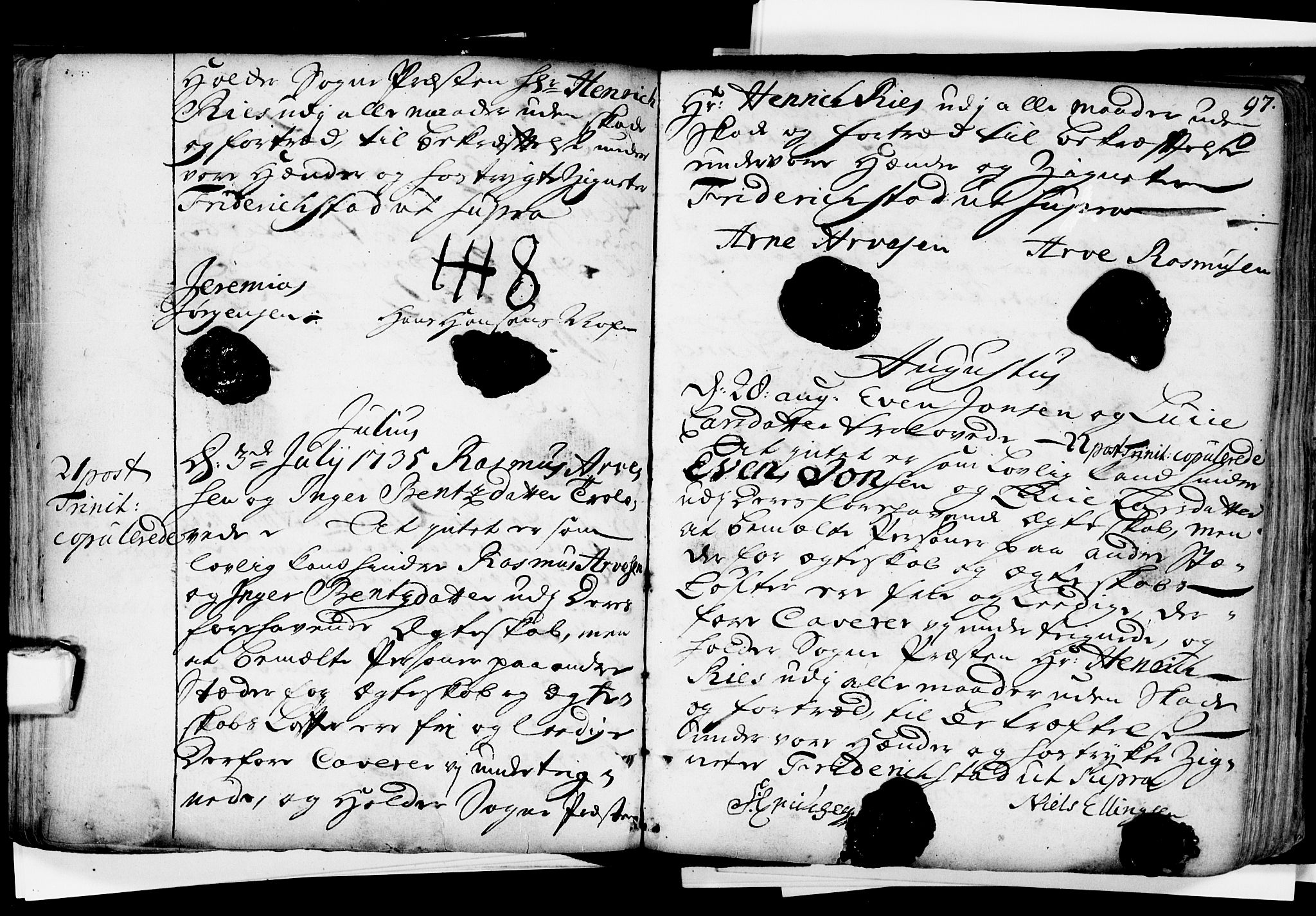 Glemmen prestekontor Kirkebøker, AV/SAO-A-10908/F/Fa/L0001: Parish register (official) no. 1, 1733-1759, p. 97