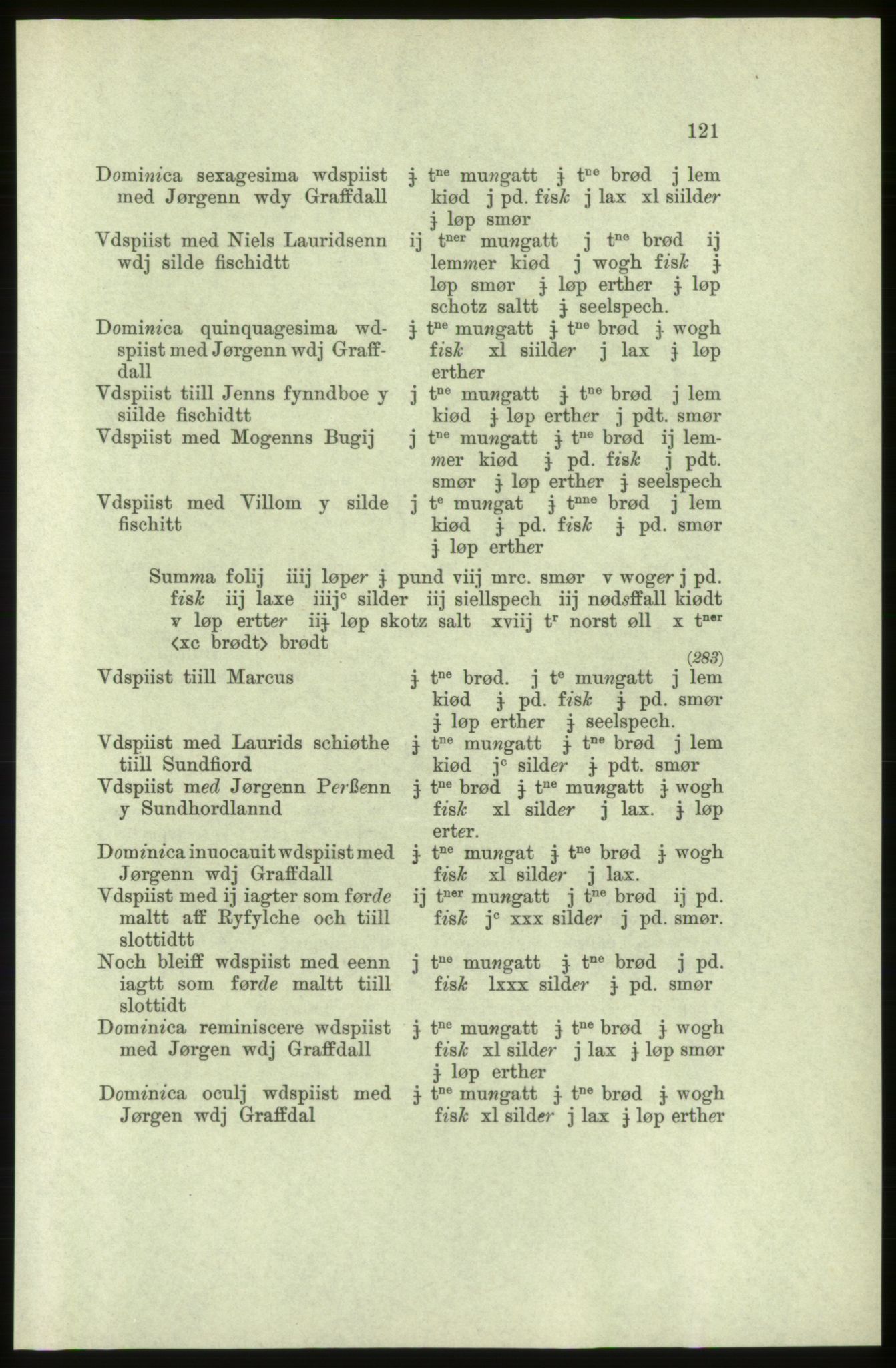 Publikasjoner utgitt av Arkivverket, PUBL/PUBL-001/C/0005: Bind 5: Rekneskap for Bergenhus len 1566-1567: B. Utgift C. Dei nordlandske lena og Finnmark D. Ekstrakt, 1566-1567, p. 121