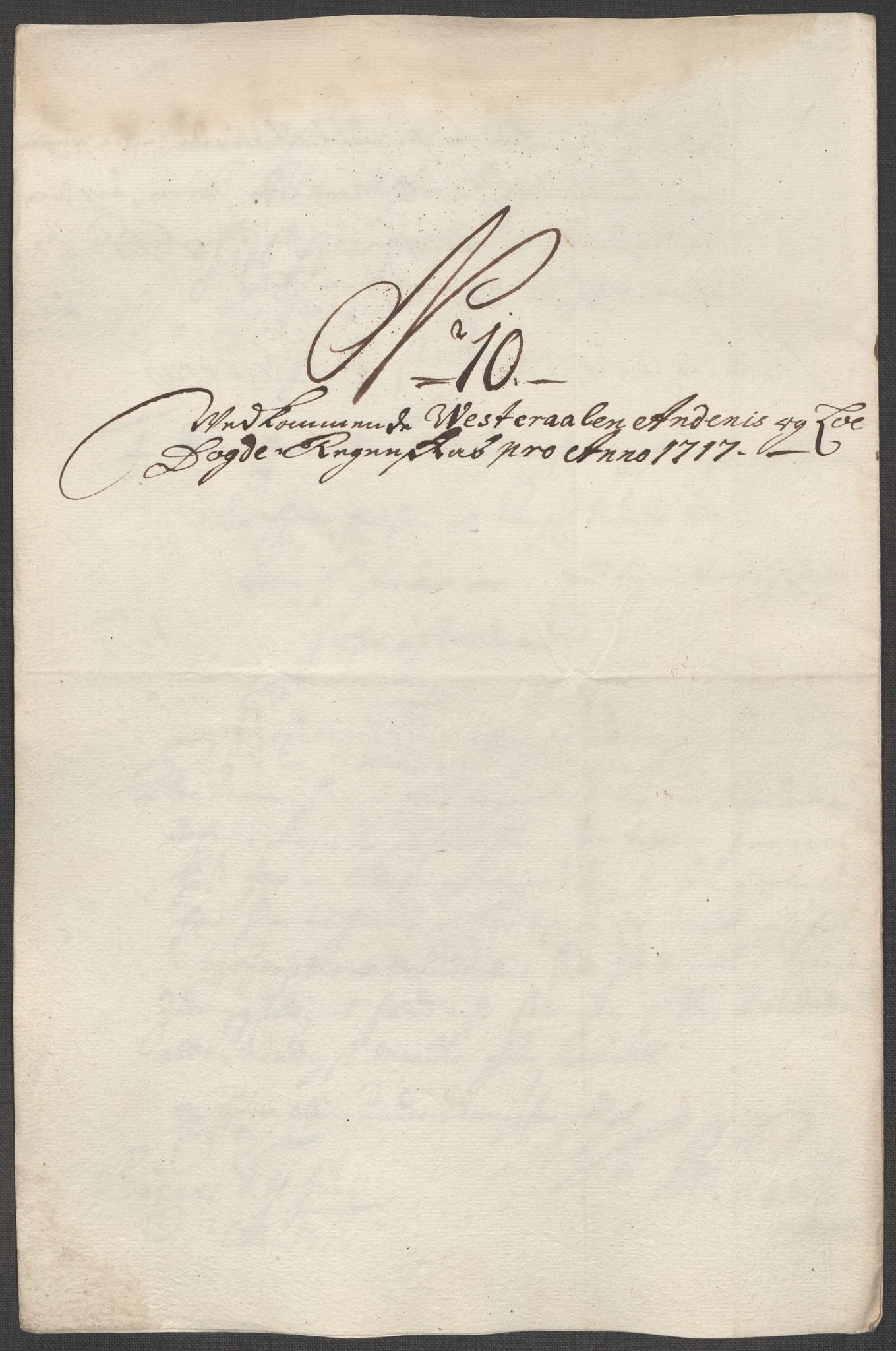 Rentekammeret inntil 1814, Reviderte regnskaper, Fogderegnskap, AV/RA-EA-4092/R67/L4683: Fogderegnskap Vesterålen, Andenes og Lofoten, 1717, p. 97