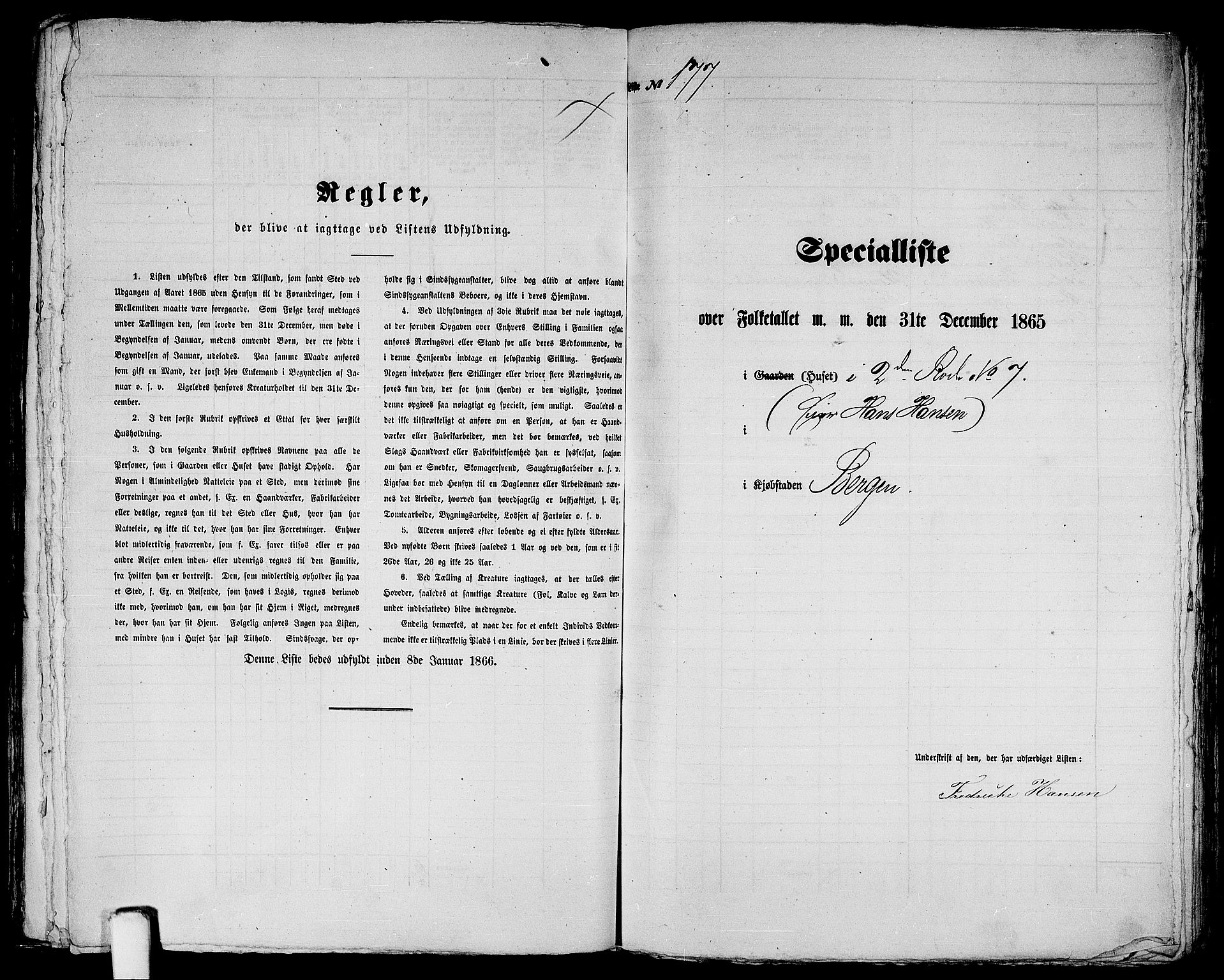 RA, 1865 census for Bergen, 1865, p. 395