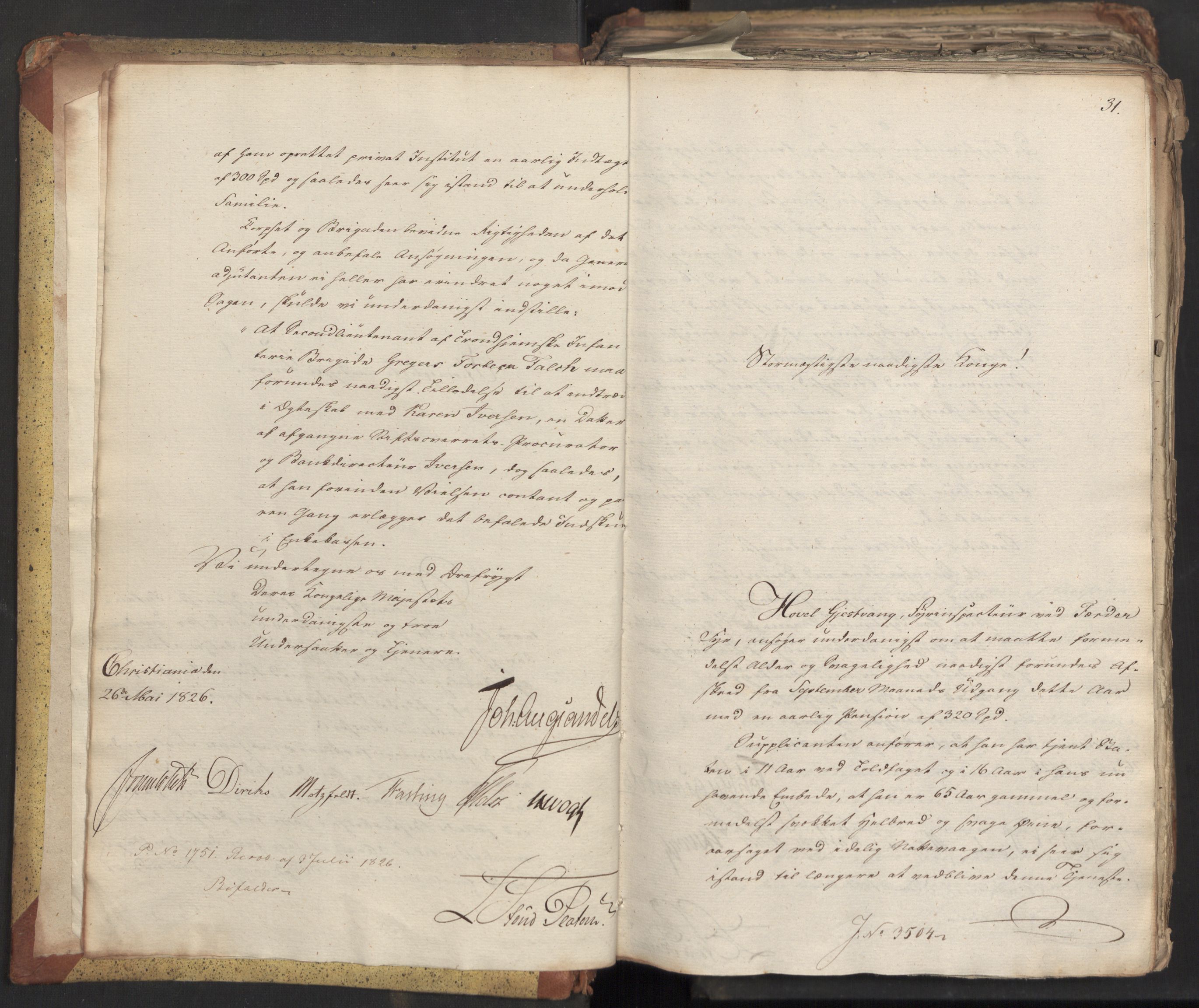 Statsrådsavdelingen i Stockholm, AV/RA-S-1003/D/Da/L0047: Regjeringsinnstillinger nr. 3501-3659, 1826, p. 7