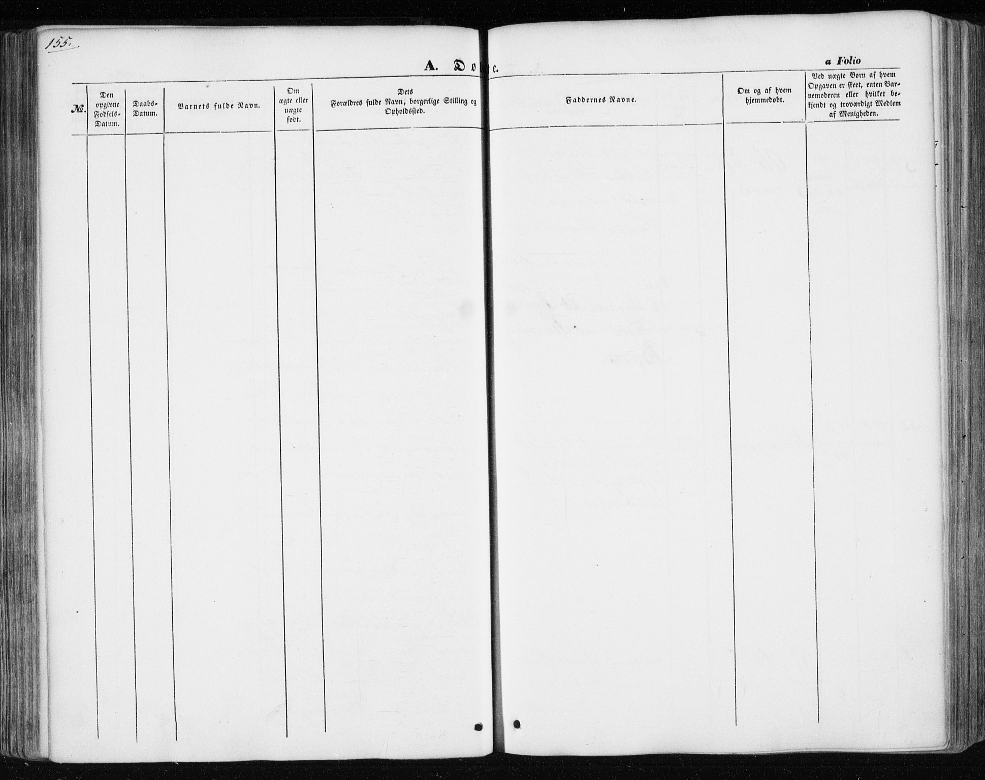 Ministerialprotokoller, klokkerbøker og fødselsregistre - Nord-Trøndelag, AV/SAT-A-1458/717/L0154: Parish register (official) no. 717A07 /1, 1850-1862, p. 155