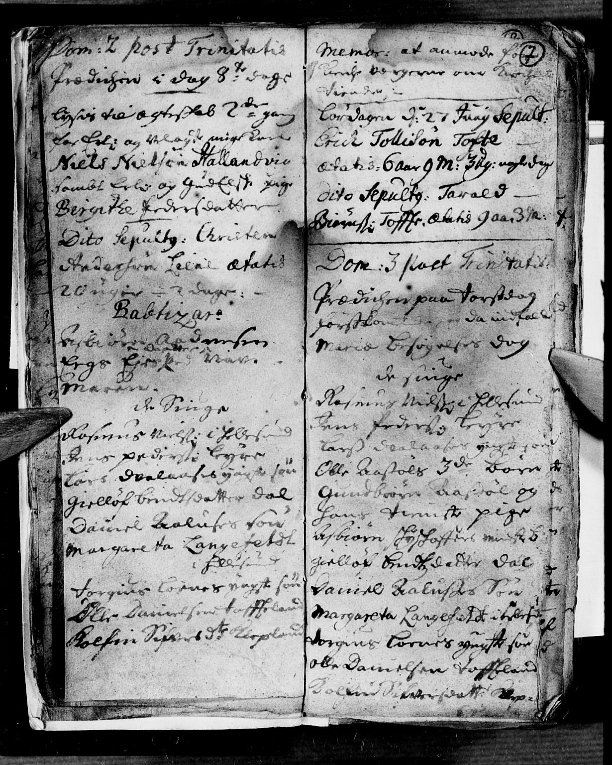 Søgne sokneprestkontor, SAK/1111-0037/F/Fa/Fab/L0001: Parish register (official) no. A 1, 1716-1740, p. 7