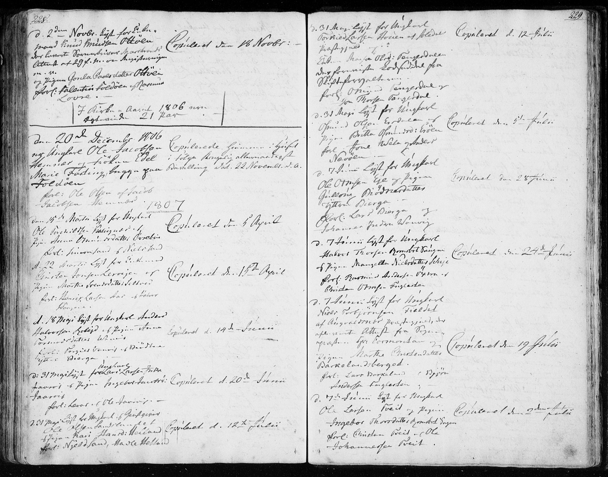 Jelsa sokneprestkontor, SAST/A-101842/01/IV: Parish register (official) no. A 4, 1796-1816, p. 228-229