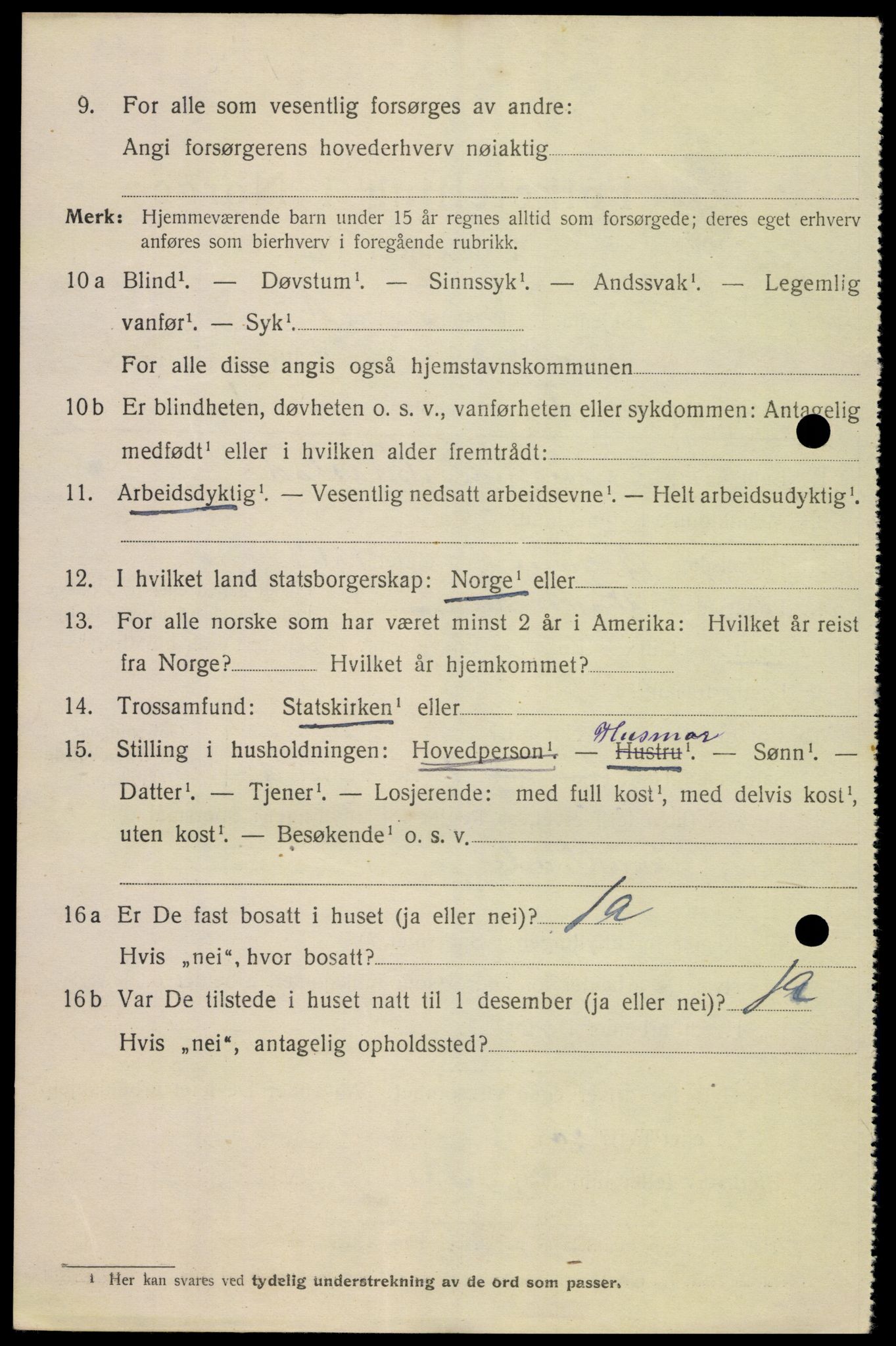 SAK, 1920 census for Farsund, 1920, p. 2570